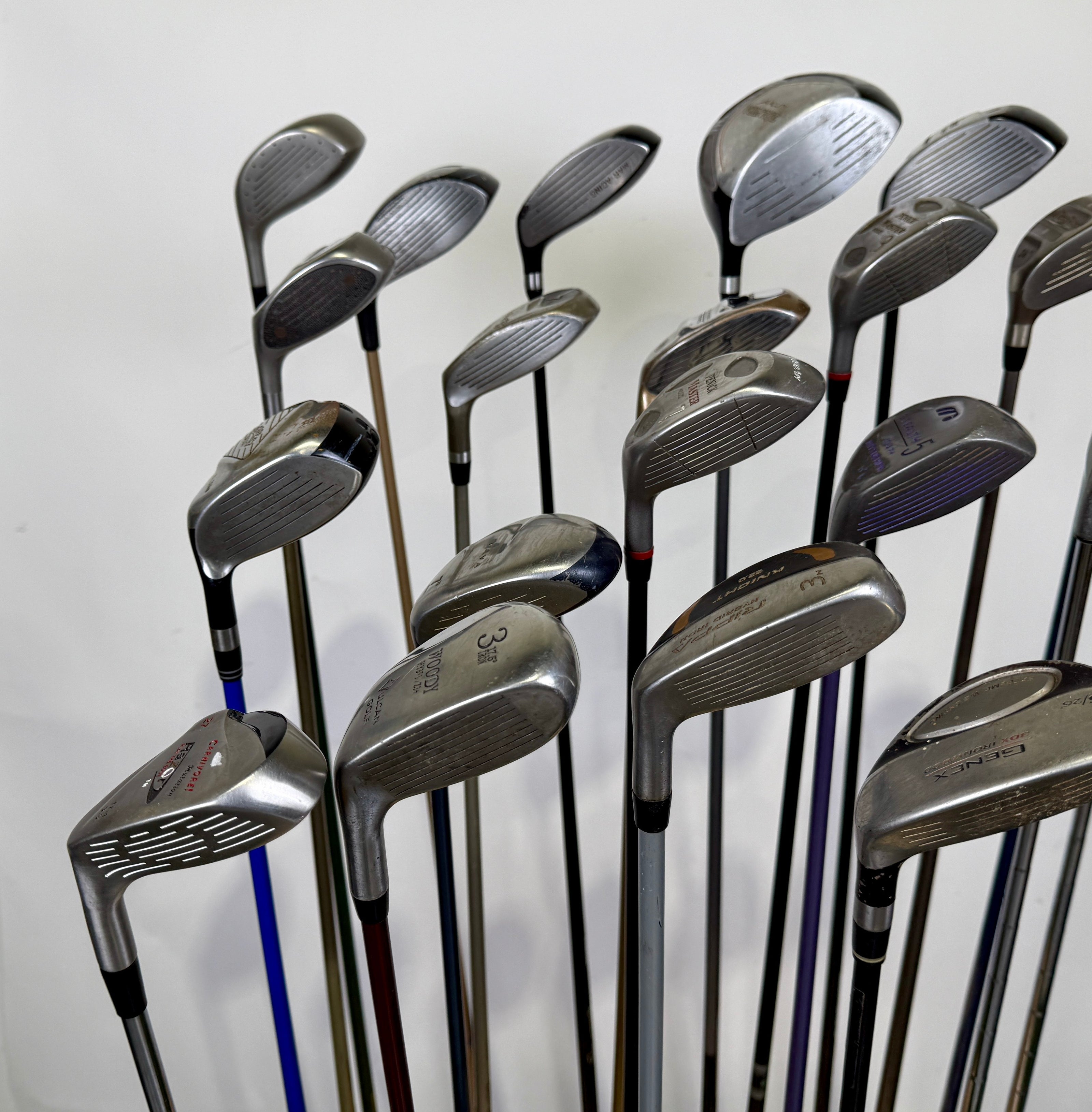 Wholesale Lot of 24 Golf Clubs -Drivers, Fairway, and Hybrids Assorted-Next Round