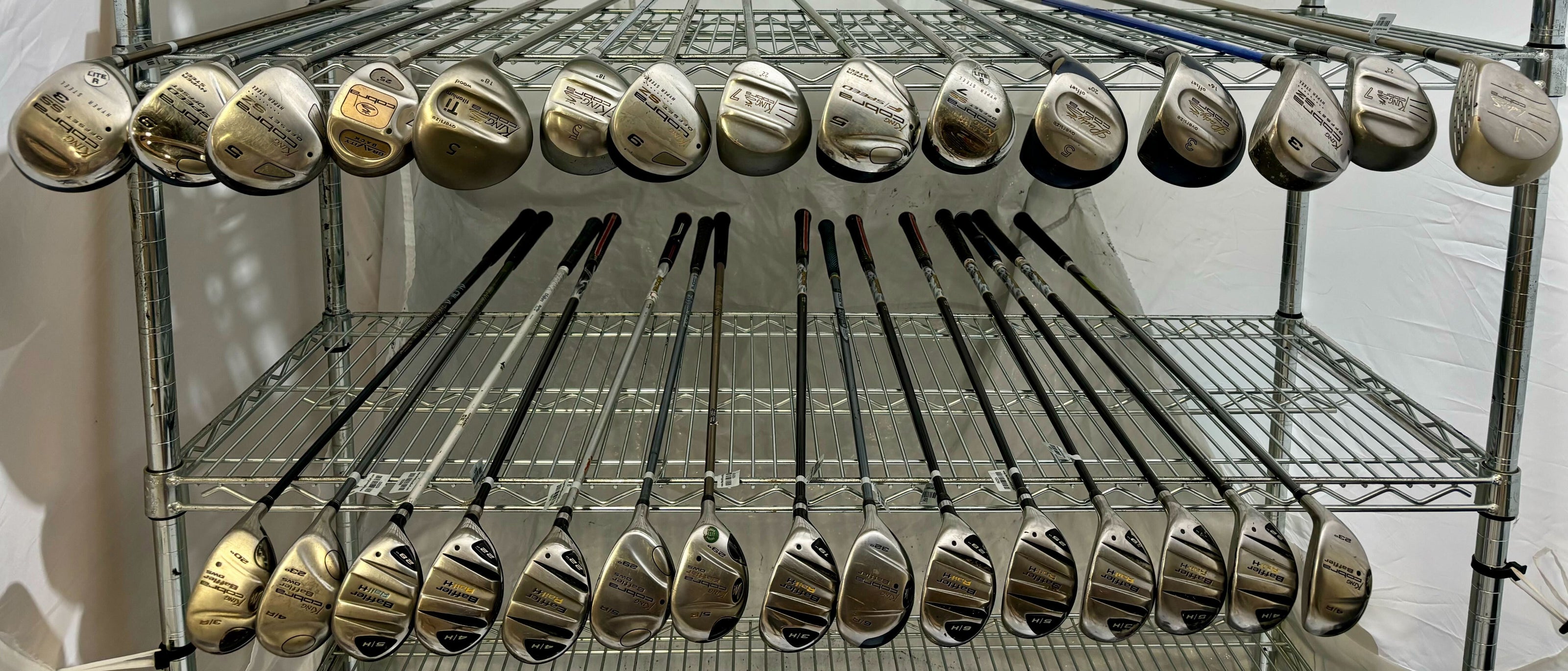 Wholesale Lot of 30 Golf Clubs - Cobra Fairway Woods and Hybrids-Next Round