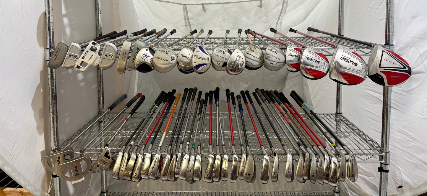 Wholesale Lot of 50 Golf Clubs - Assorted Junior Clubs-Next Round