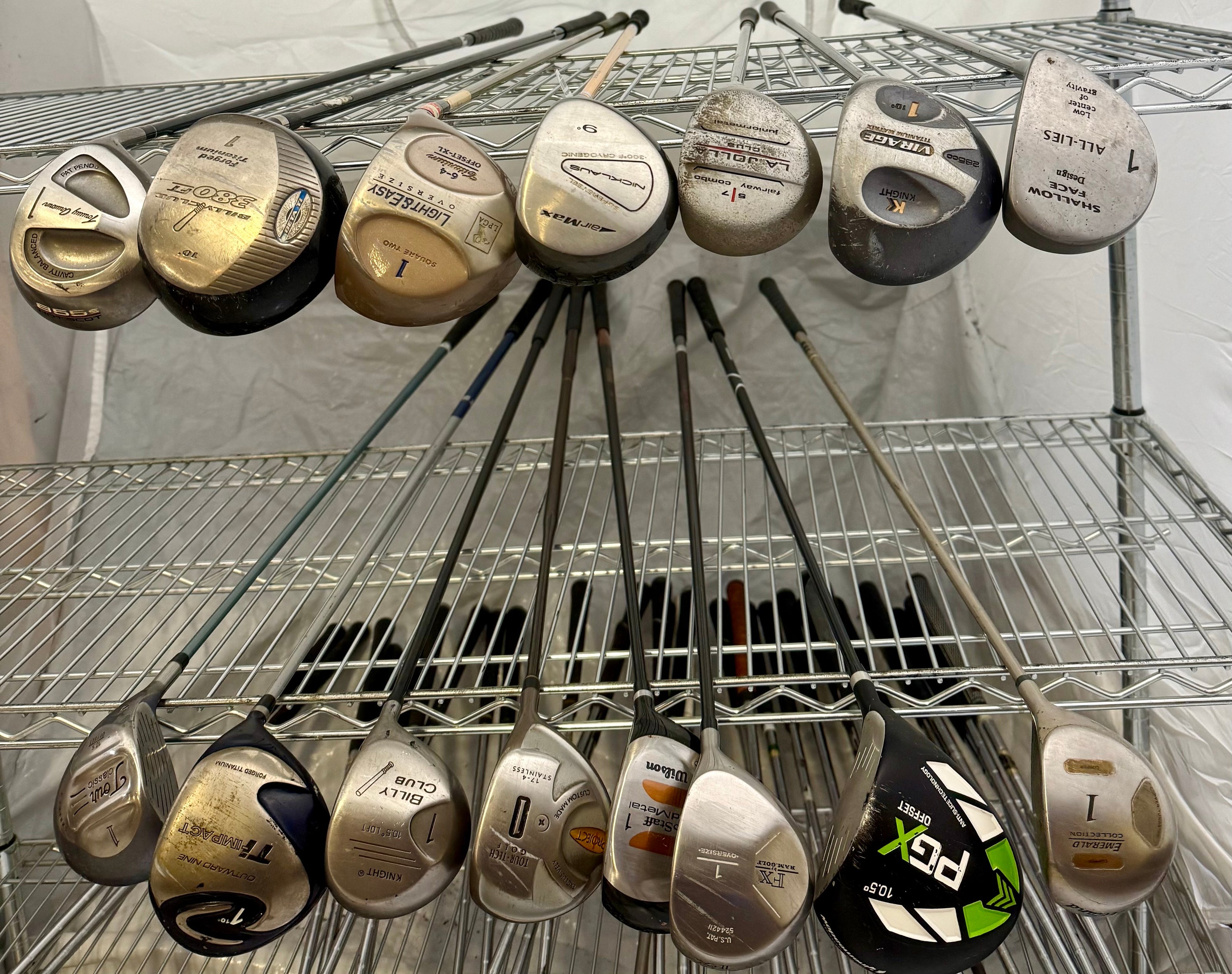Wholesale Lot of 15 Golf Clubs - Assorted Drivers-Next Round