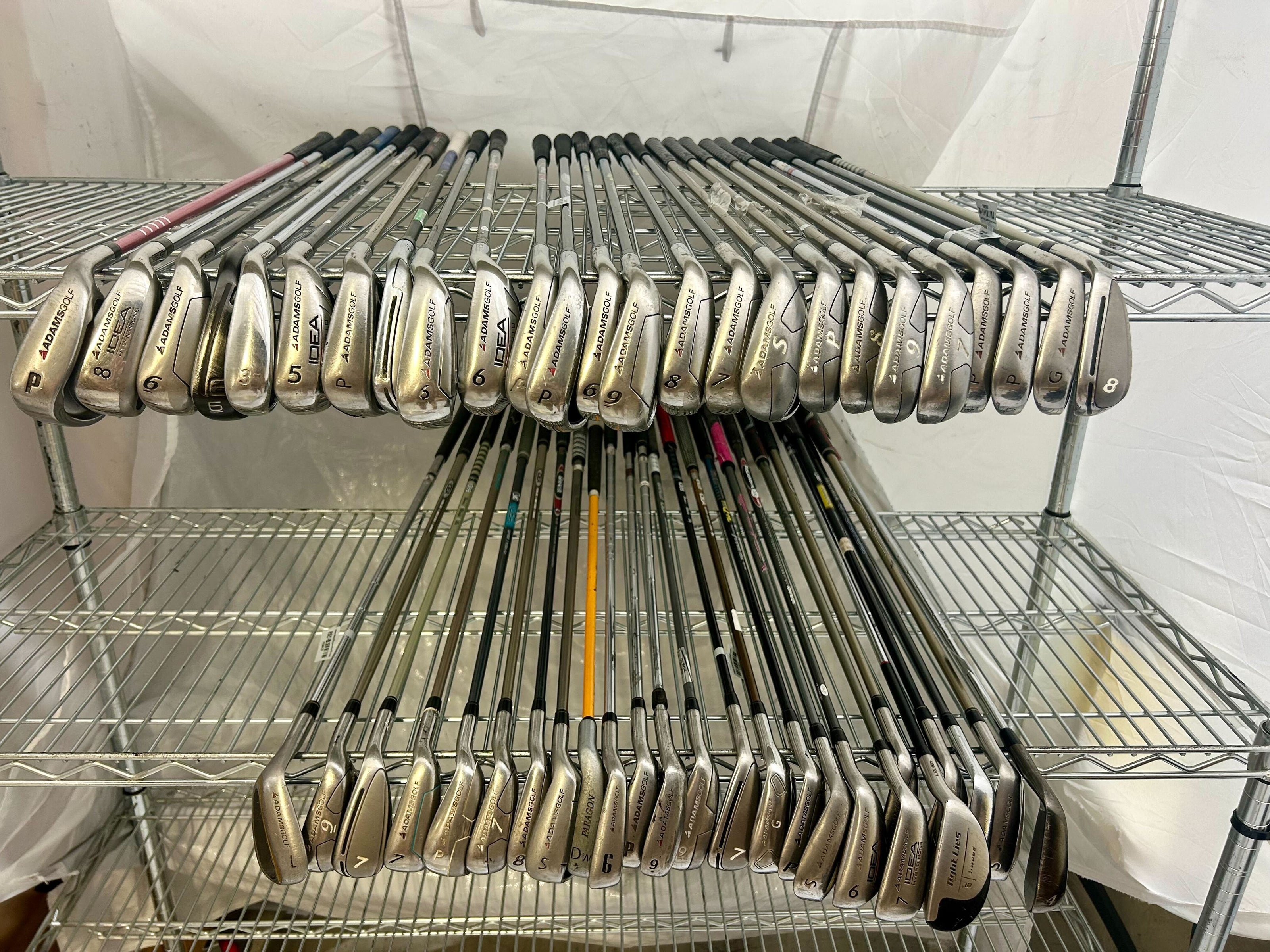 Wholesale Lot of 50 Golf Clubs - Right and Left-Handed Adams Assorted Irons-Next Round
