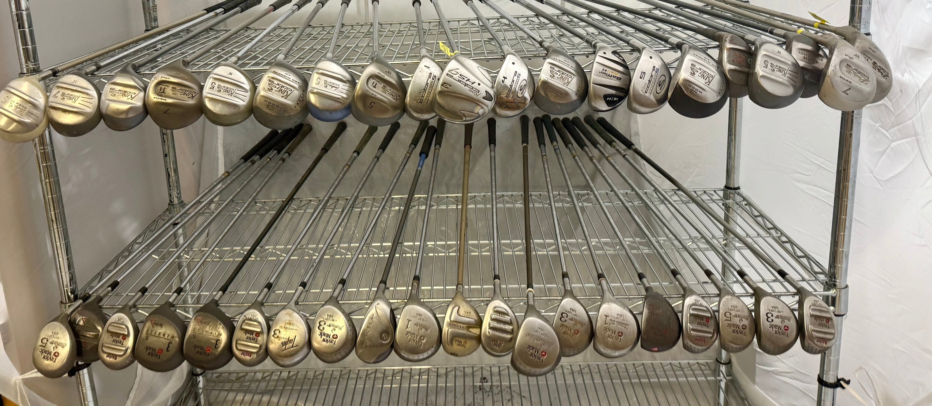 Wholesale Lot of 40 Golf Clubs - Cobra & TaylorMade- Drivers & Woods-Next Round