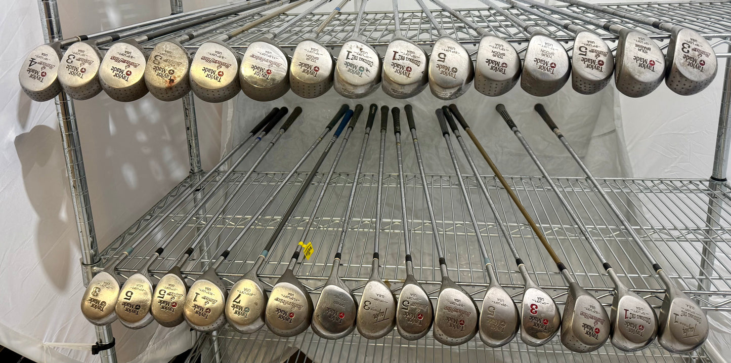 Wholesale Lot 30 Golf Clubs - Vintage TaylorMade Drivers & Woods-Next Round