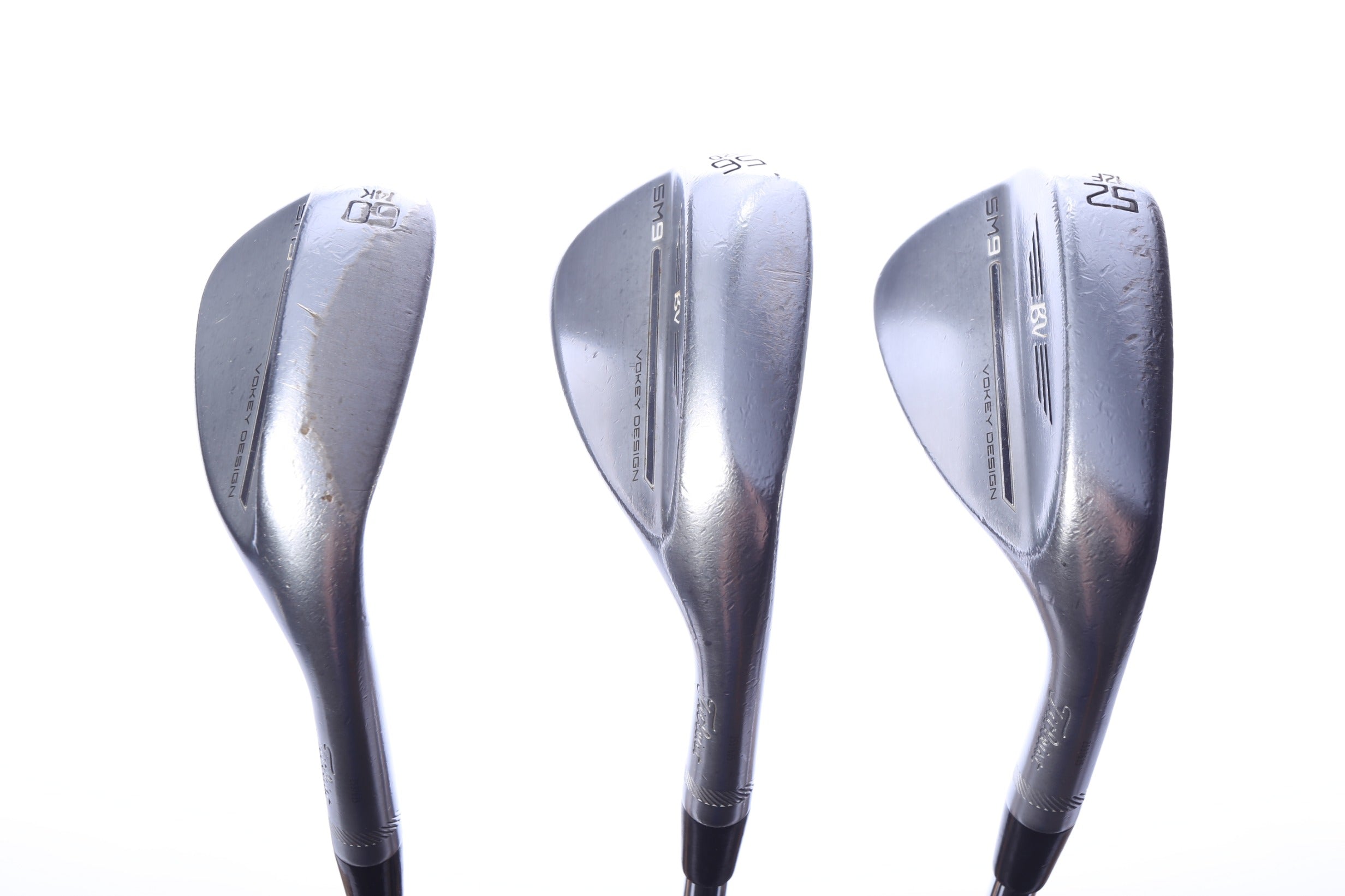 Used Titleist Vokey SM9 Tour Chrome Wedge Set - Right-Handed - 52*, 56*, 60* - Regular Flex