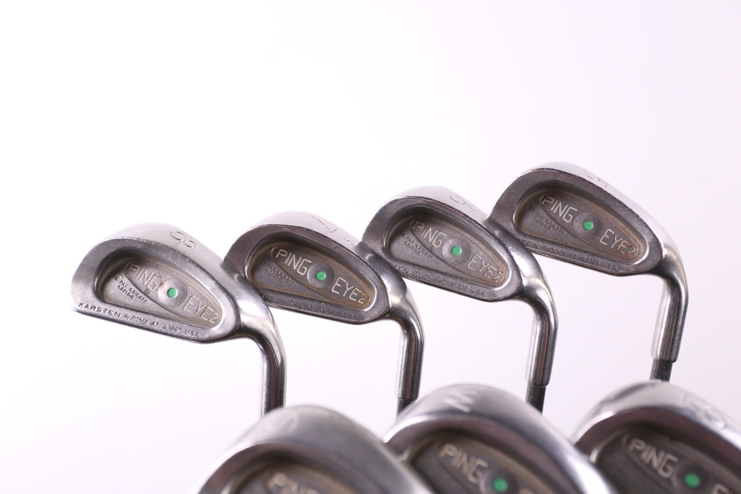 Used Ping Eye 2 Iron Set - Right-Handed - 5-PW, SW - Stiff Flex- Green Dot-Next Round
