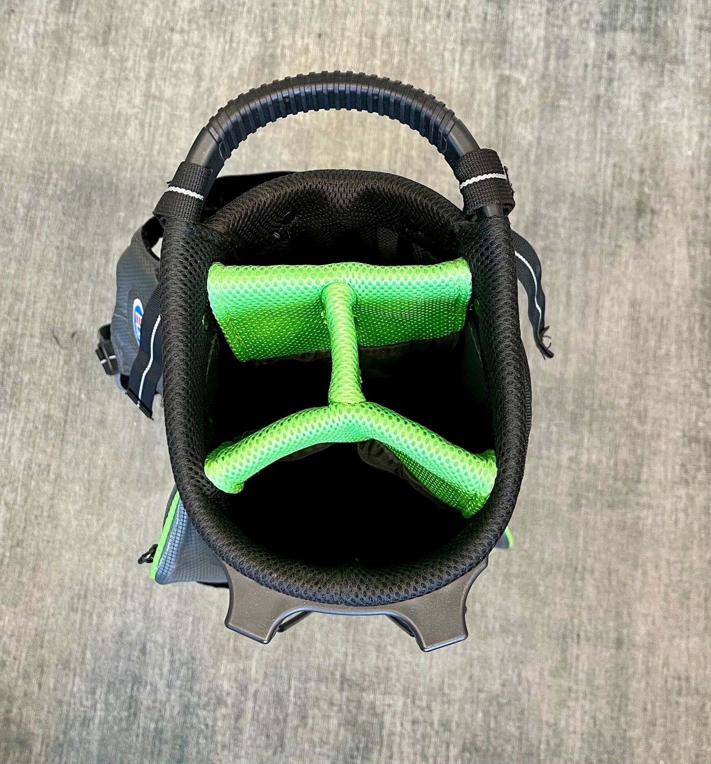 US Kids Golf Stand Golf Bag Black/Green/Gray 4 Dividers 5 Pockets-Next Round