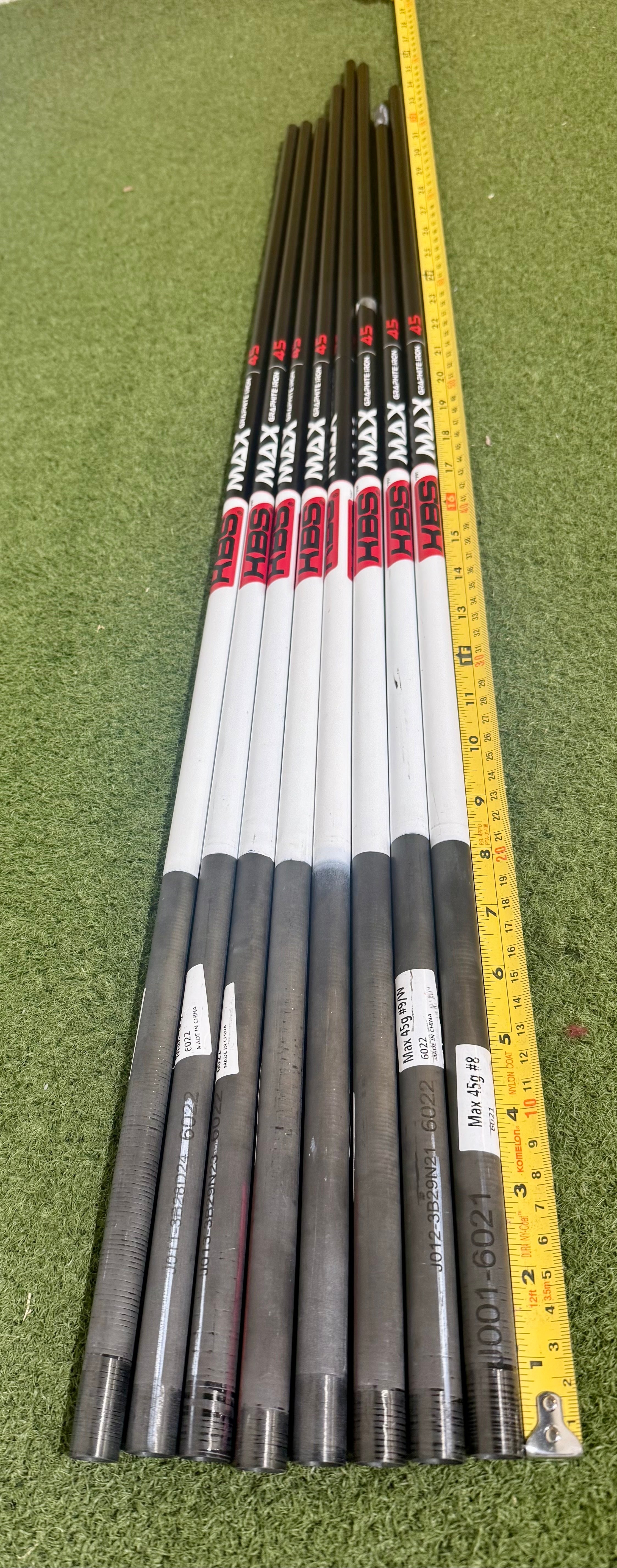 Wholesale Lot of 8 Golf Shafts - KBS MAX - 45 - Lite Flex-Next Round
