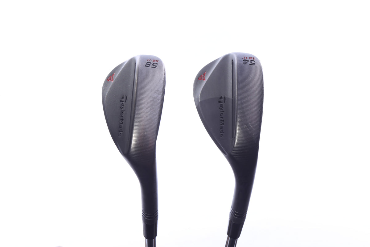 Used TaylorMade Milled Grind 2 Black Wedge Set - Right-Handed - 54*, 58* - Stiff Flex
