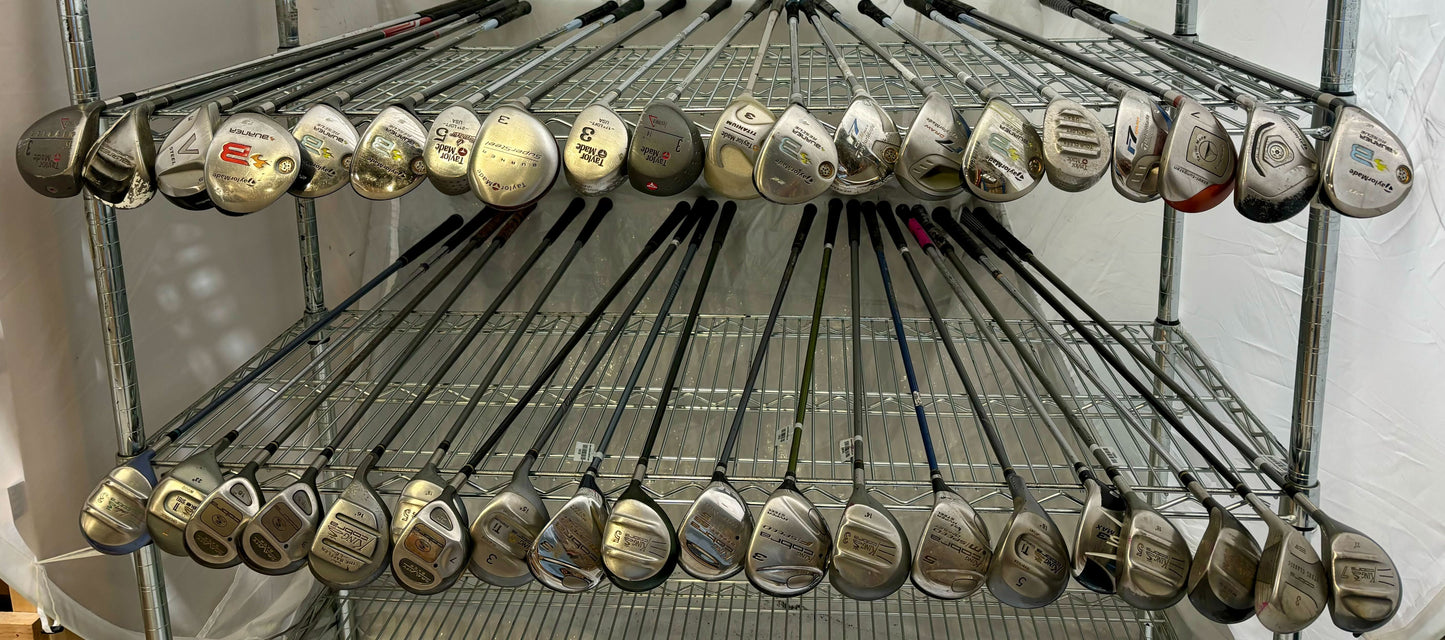 Wholesale Lot of 40 Golf Clubs - TaylorMade Woods and Cobra Baffler Woods-Next Round