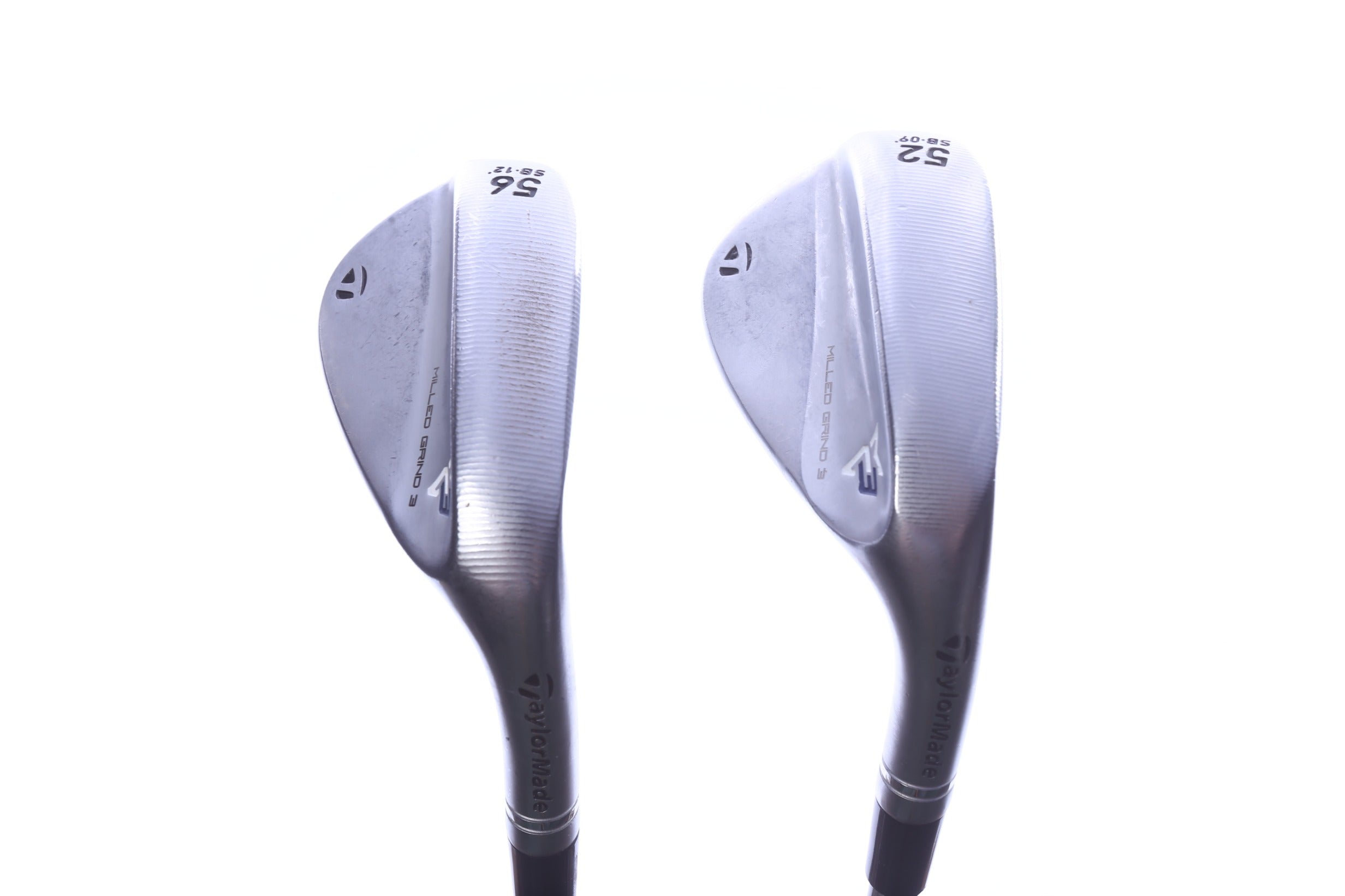 Used TaylorMade Milled Grind 3 Chrome Wedge Set - Right-Handed - 52*, 56* - Stiff Flex