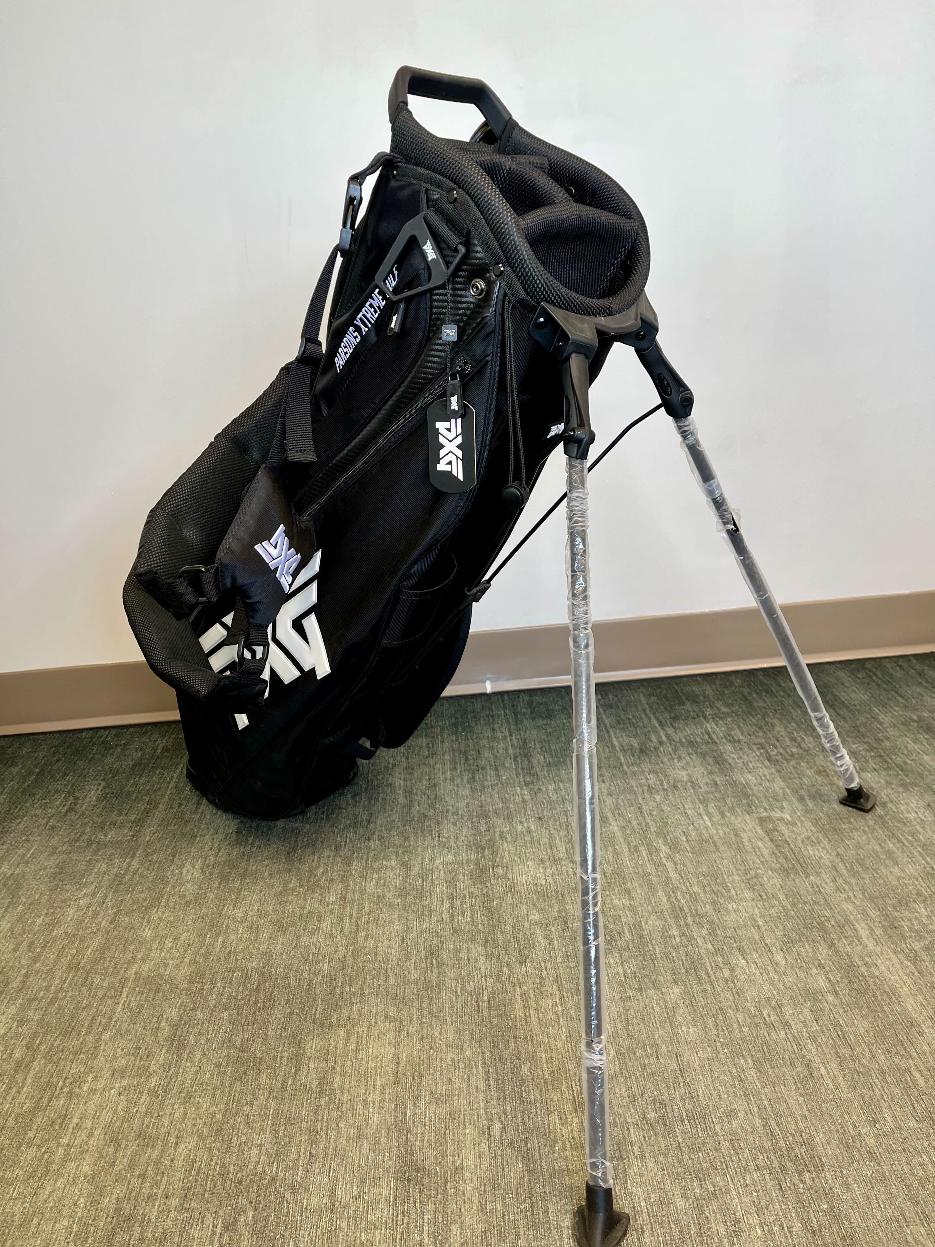 NEW PXG Carry/Stand Bag Black 4 Dividers/5 pockets with Strap and Rain Cover-Next Round