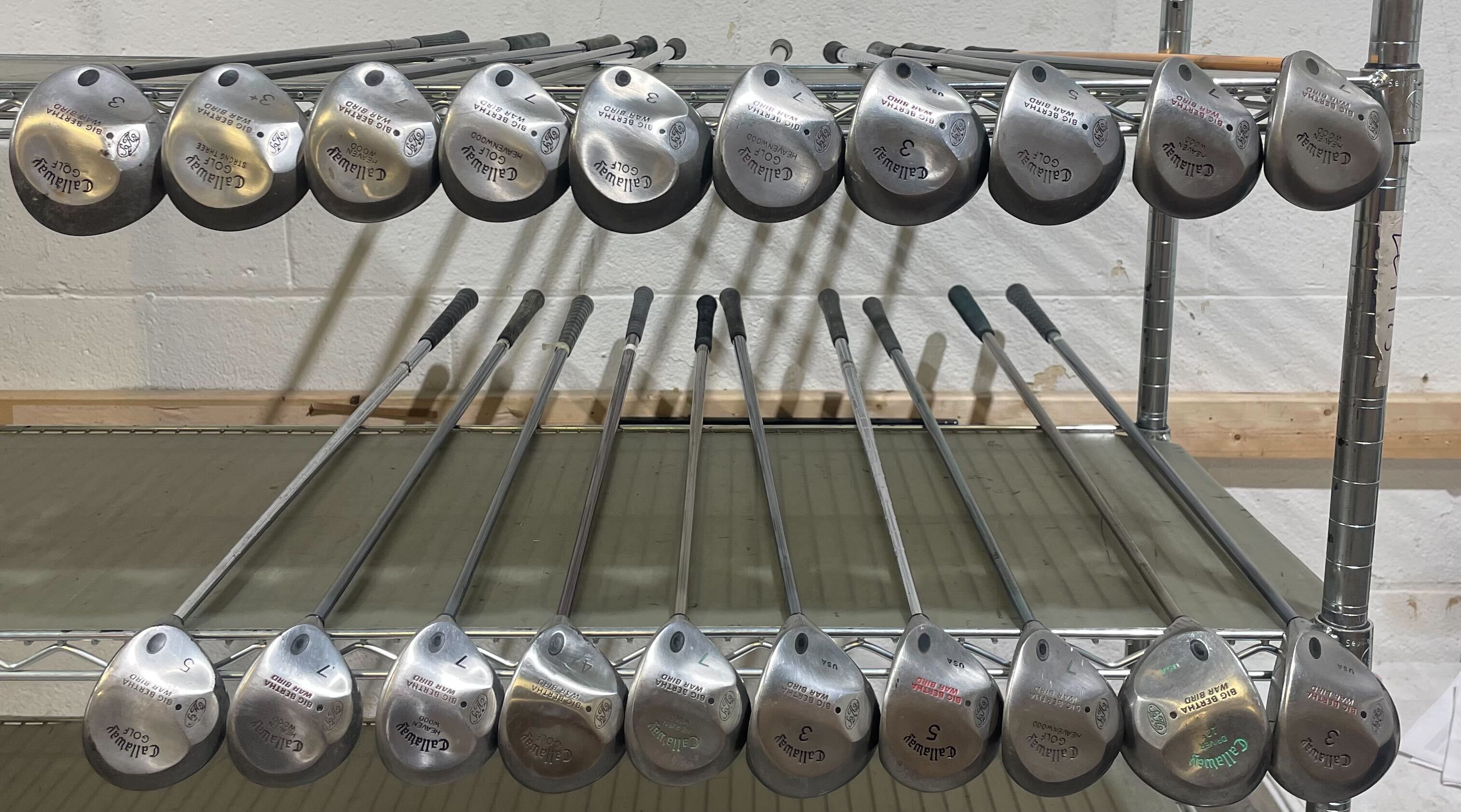 Wholesale Lot of 20 Golf Clubs - Callaway Big Bertha War Bird Fairway Woods-Next Round