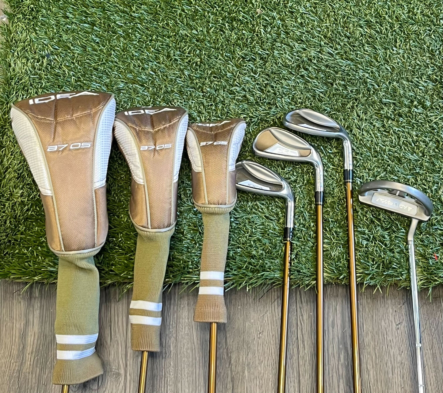 Used Adams Idea a7OS Complete Set - Right-Handed - 1W. 5W, 5H, 7i, 9i. SW - Ladies Flex-Next Round