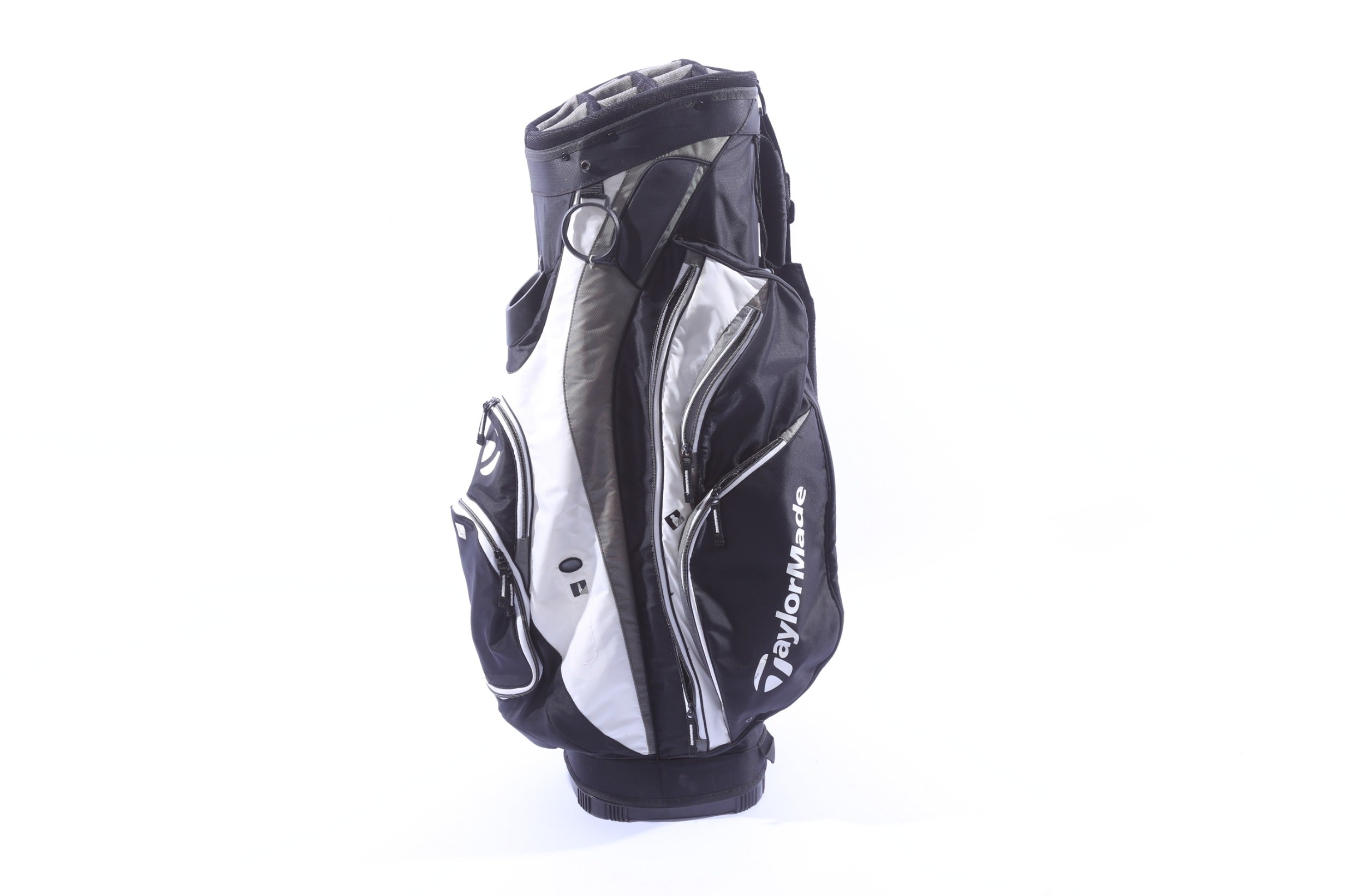 Used TaylorMade All Other Models Black/White Cart Bag - 14-Way - 8 Pockets - Rain Cover Not Included-Next Round