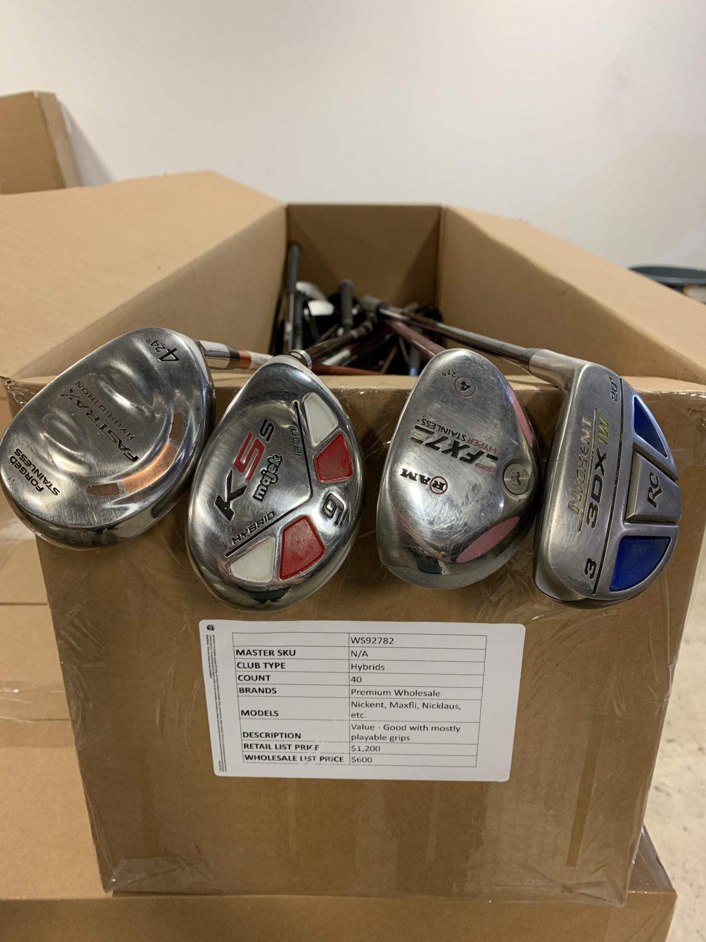 Wholesale Lot of 40 Assorted Hybrids. Nickent, Maxfli, Nicklaus-Next Round
