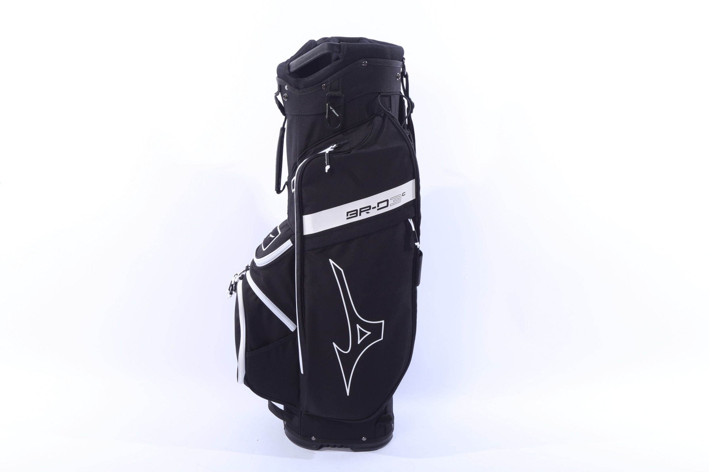 Used Mizuno 2025 BR-D3C Black Cart Bag - 7-Way - 7 Pockets - Rain Cover Included-Next Round