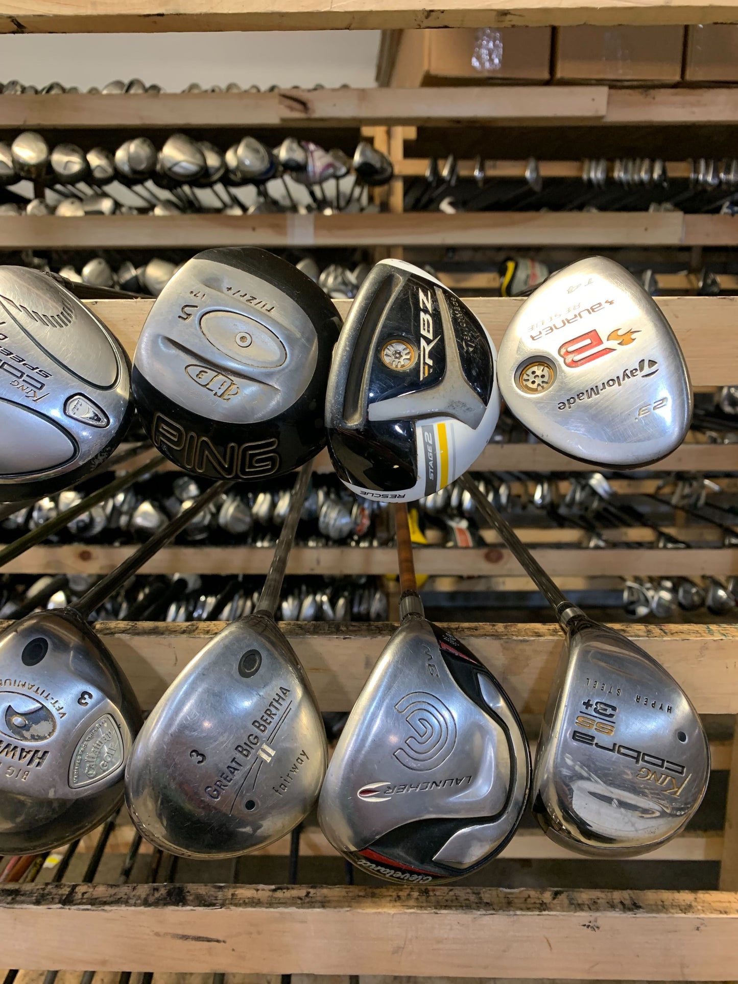 Wholesale Lot of 20 Golf Clubs - Fairway Woods & Hybrids - Men's Flex-Next Round