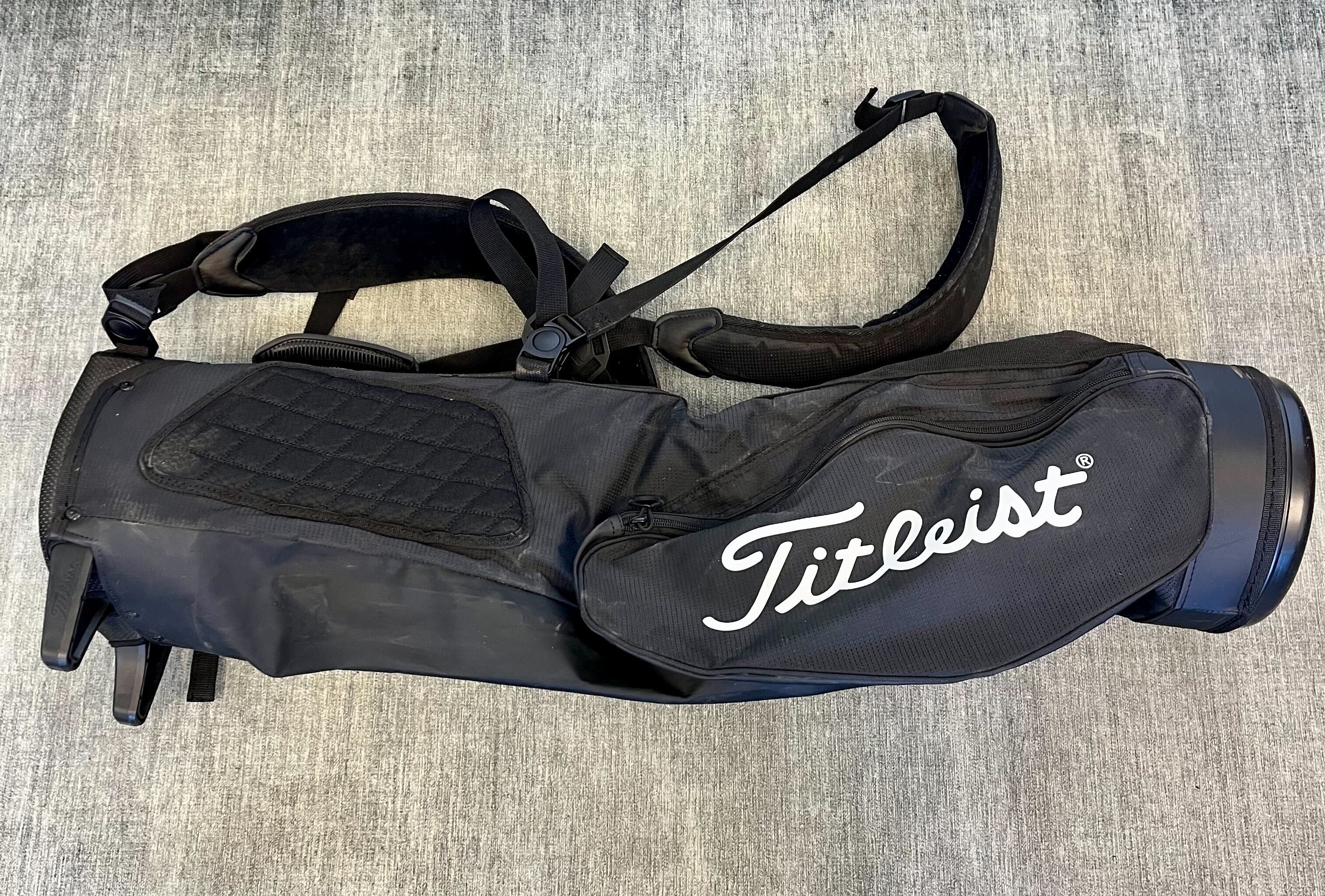 Titleist Lightweight Sunday Carry Bag Black/White 3 Divider/3 Pocket with Strap-Next Round