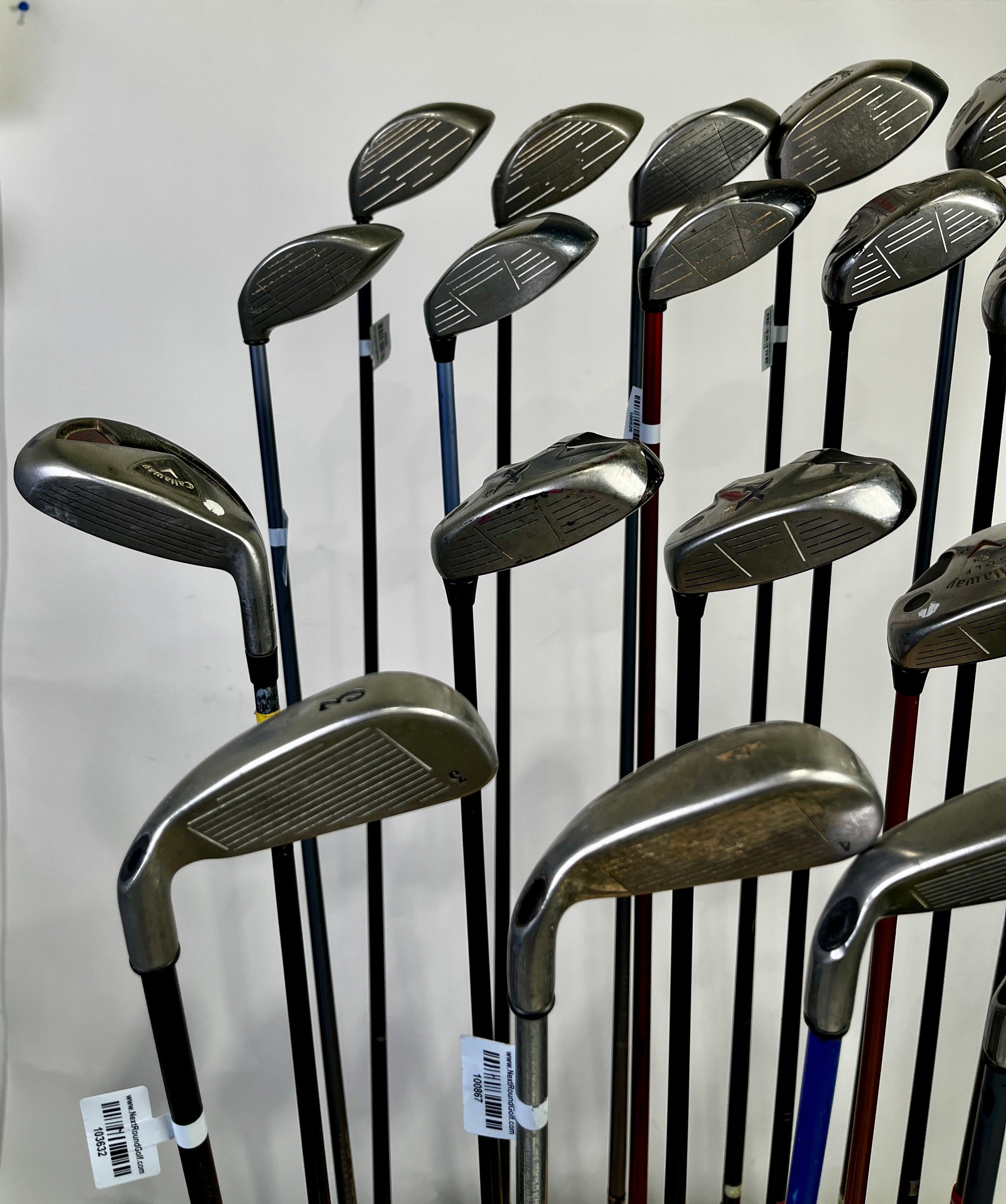 Wholesale Lot of 24 Callaway Drivers, Fairway Woods, Hybrids, And Single Irons-Next Round