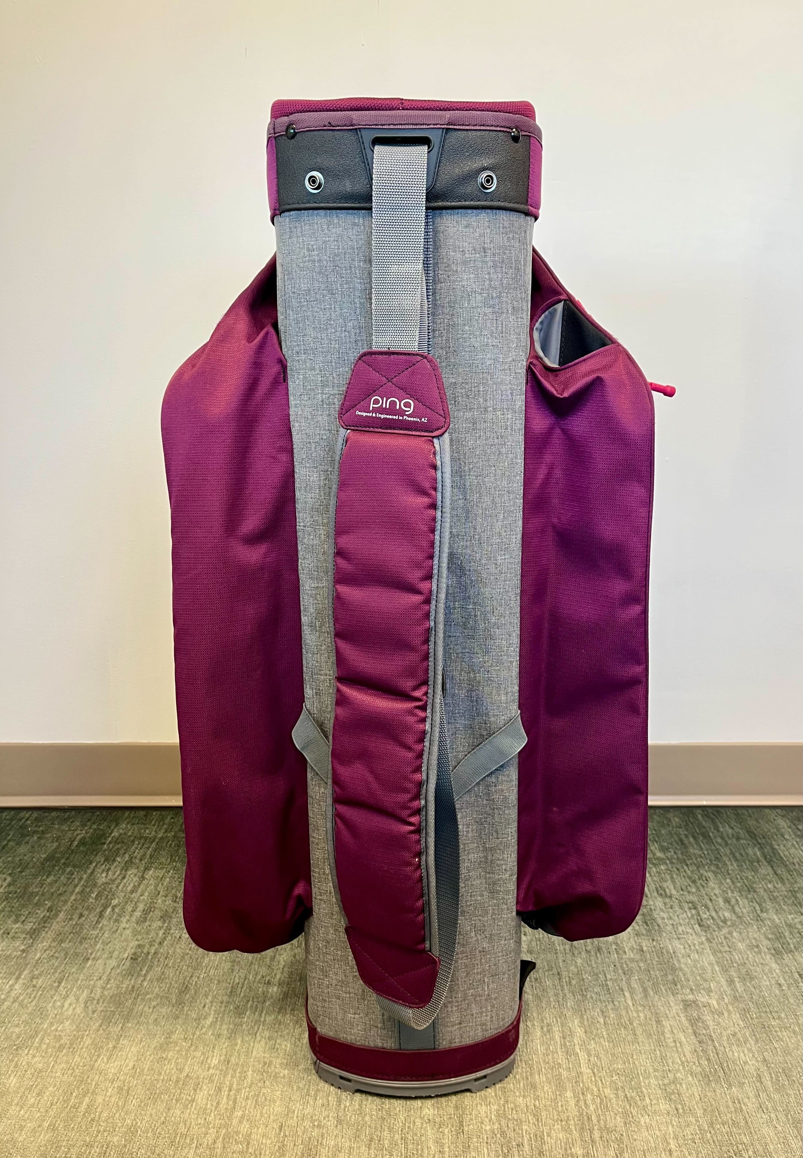 Ping Traverse Golf Cart Bag Purple 14 Dividers/9 pockets w/ Strap and Rain Cover-Next Round