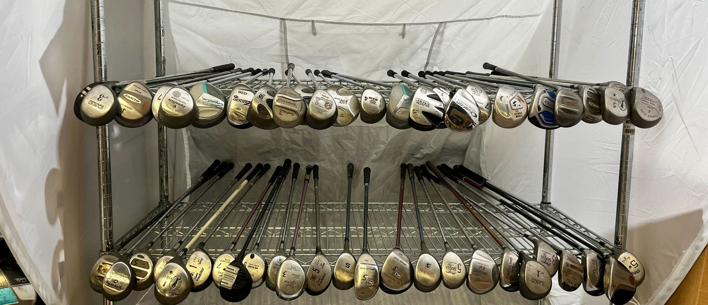 Wholesale Lot of 50 Golf Clubs - Assorted Fairway Woods & Hybrids-Next Round