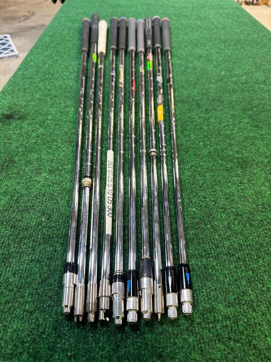 Wholesale Lot of 10 Assorted Fitting Club Steel Shafts with Various Adaptors-Next Round