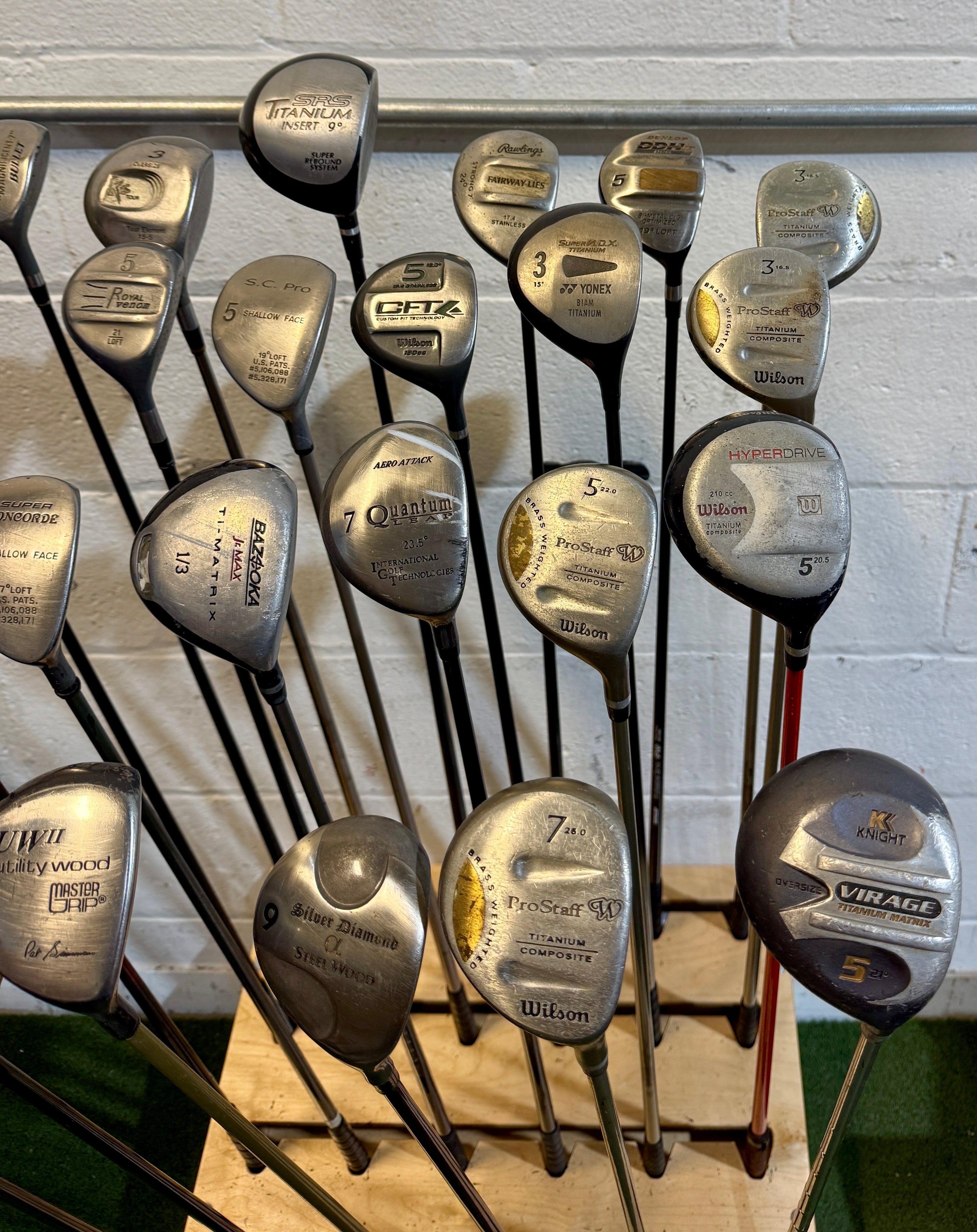 Wholesale Lot of 30 Golf Clubs - Assorted Fairway Woods - RH/LH - Mixed Flexes