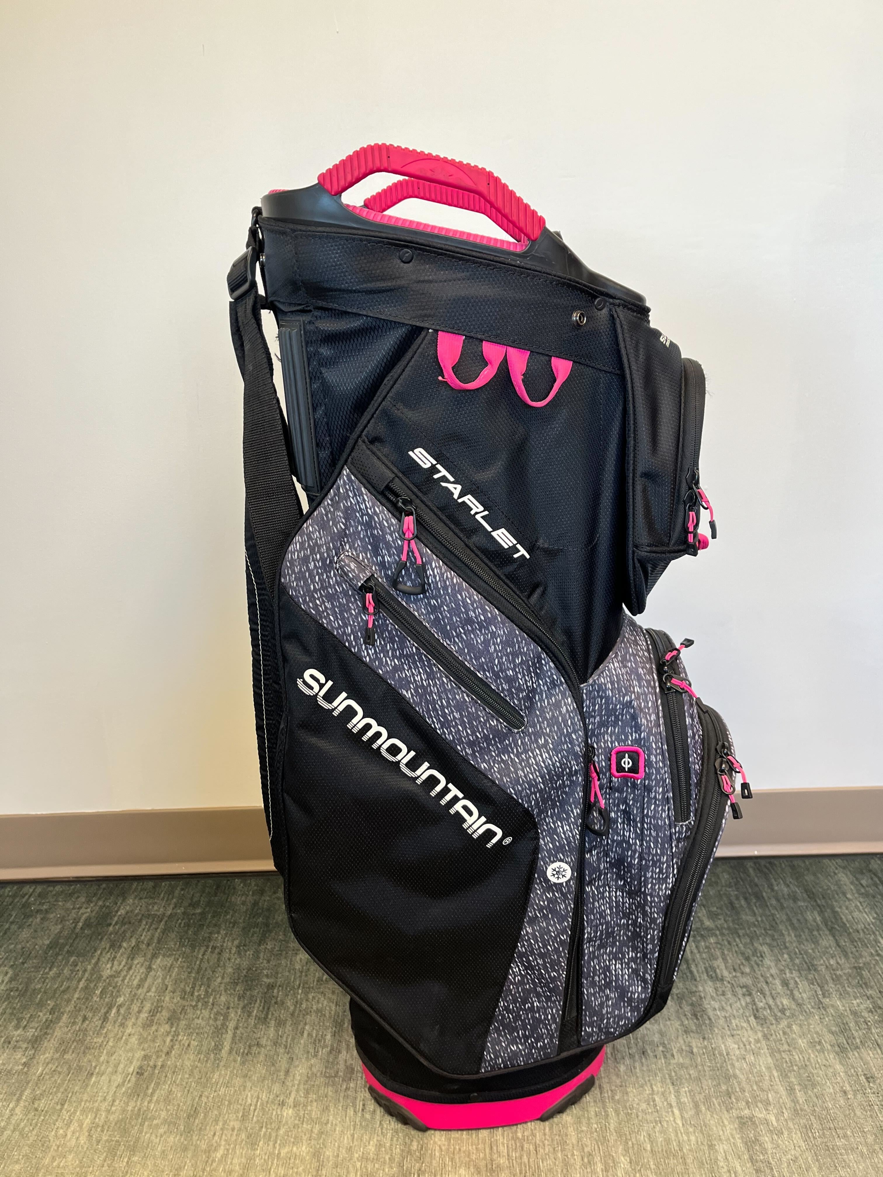 Sun Mountain Starlet Women's Cart Bag Black/Pink with Strap and Rain Cover-Next Round