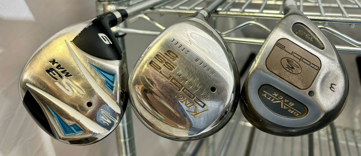 Wholesale Lot of 40 Golf Clubs - TaylorMade Woods and Cobra Baffler Woods-Next Round