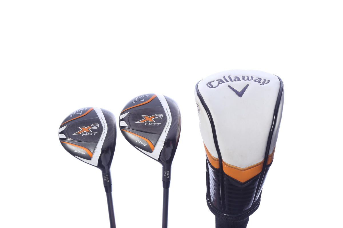 Used Callaway X2 Hot Deep Wood Set - Right-Handed - 3W, 5W - Regular Flex