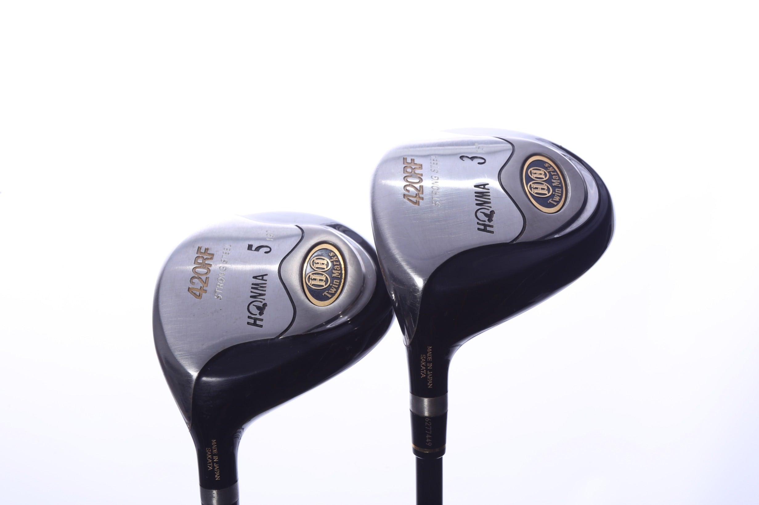 Used Honma Twin Marks 420RF Titanium Gold Crown Wood Set - Left-Handed - 3W, 5W - Regular Flex-Next Round