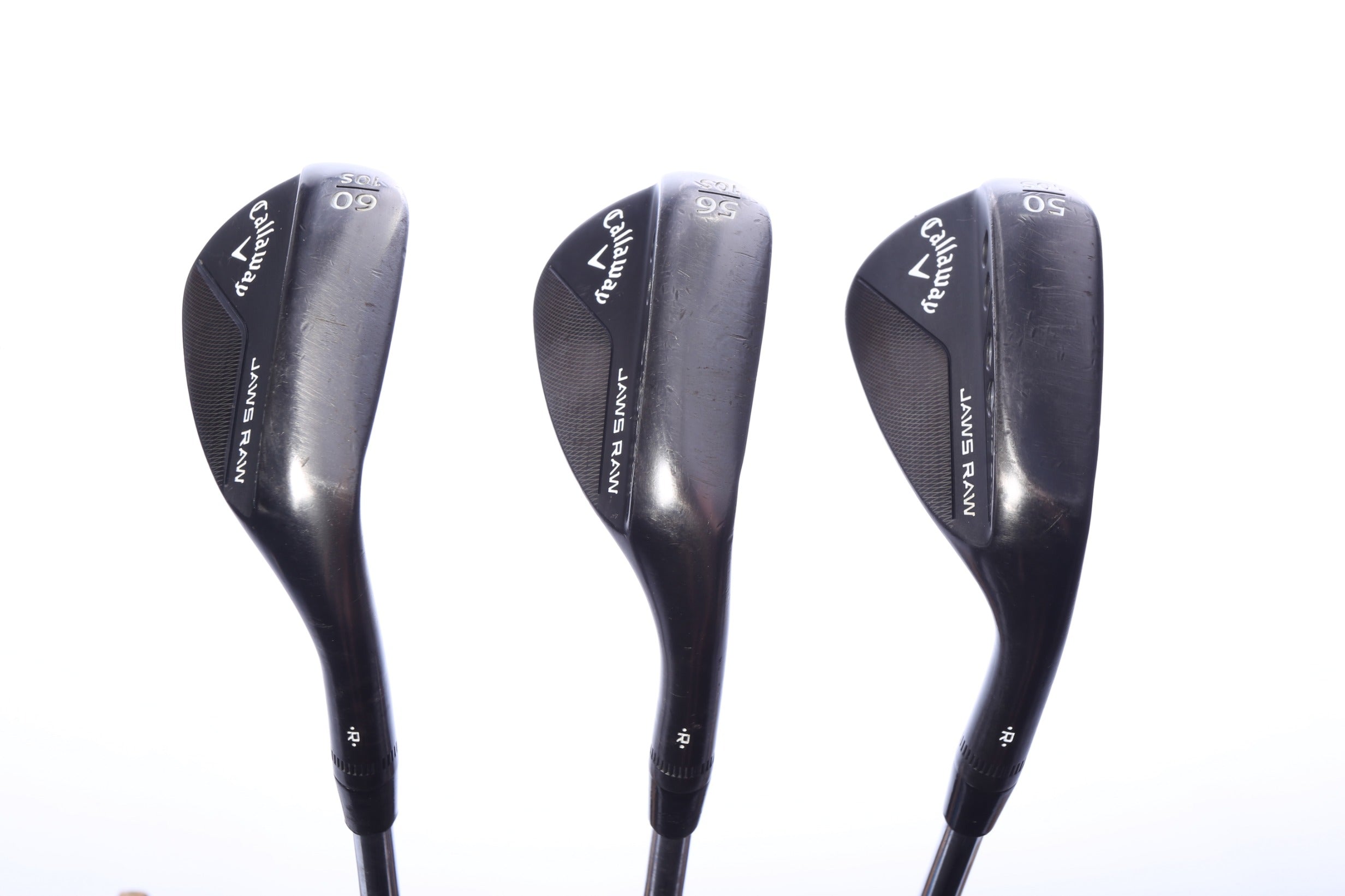 Used Callaway JAWS Raw Black Plasma Wedge Set - Right-Handed - 50*, 56*, 60* - Wedge Flex