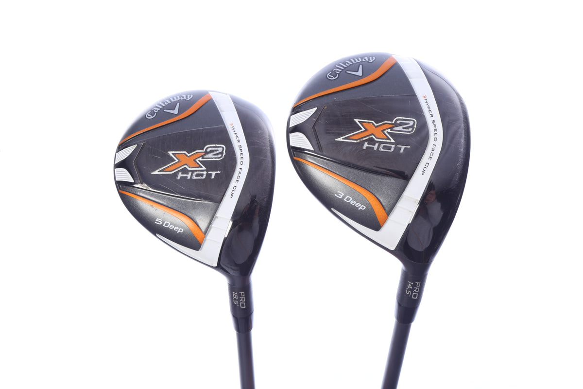 Used Callaway X2 Hot Deep Wood Set - Right-Handed - 3W, 5W - Regular Flex