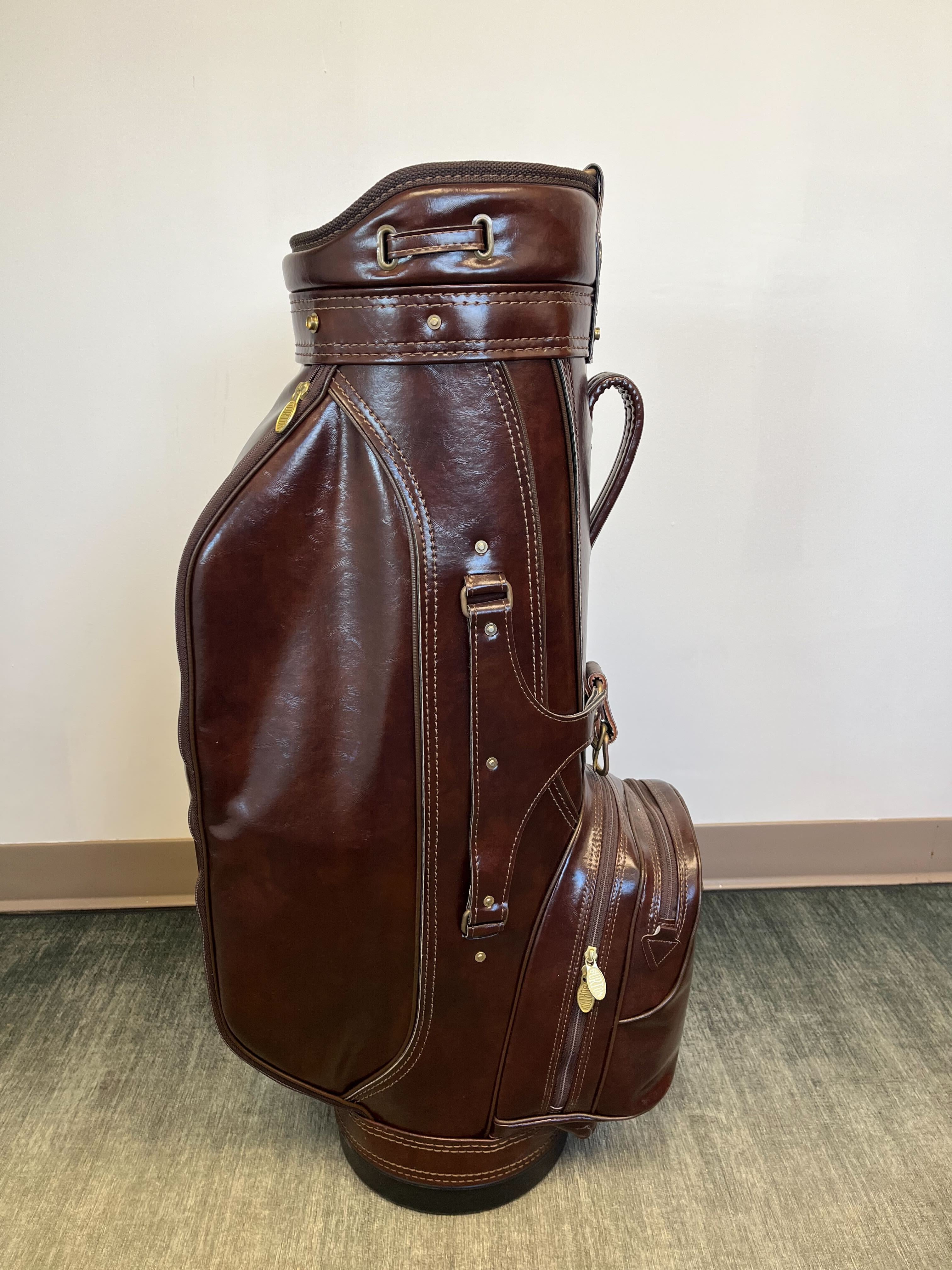 Burton Leather Cart Bag 6 Dividers/4 pockets w/ Strap and Rain Cover-Next Round