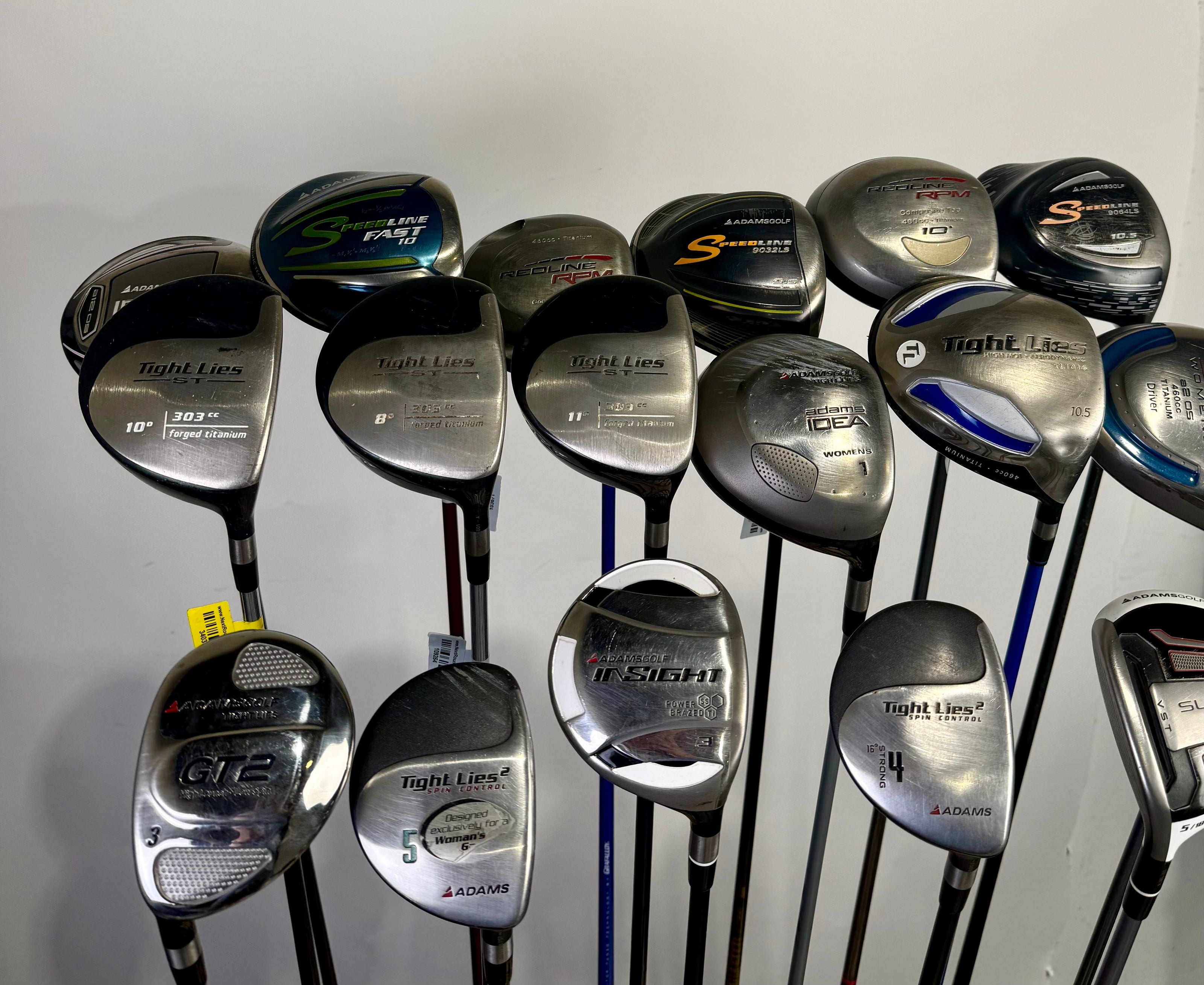 Wholesale Lot of 24 Adams Drivers, Fairway Woods, Hybrids, And Single Irons.-Next Round