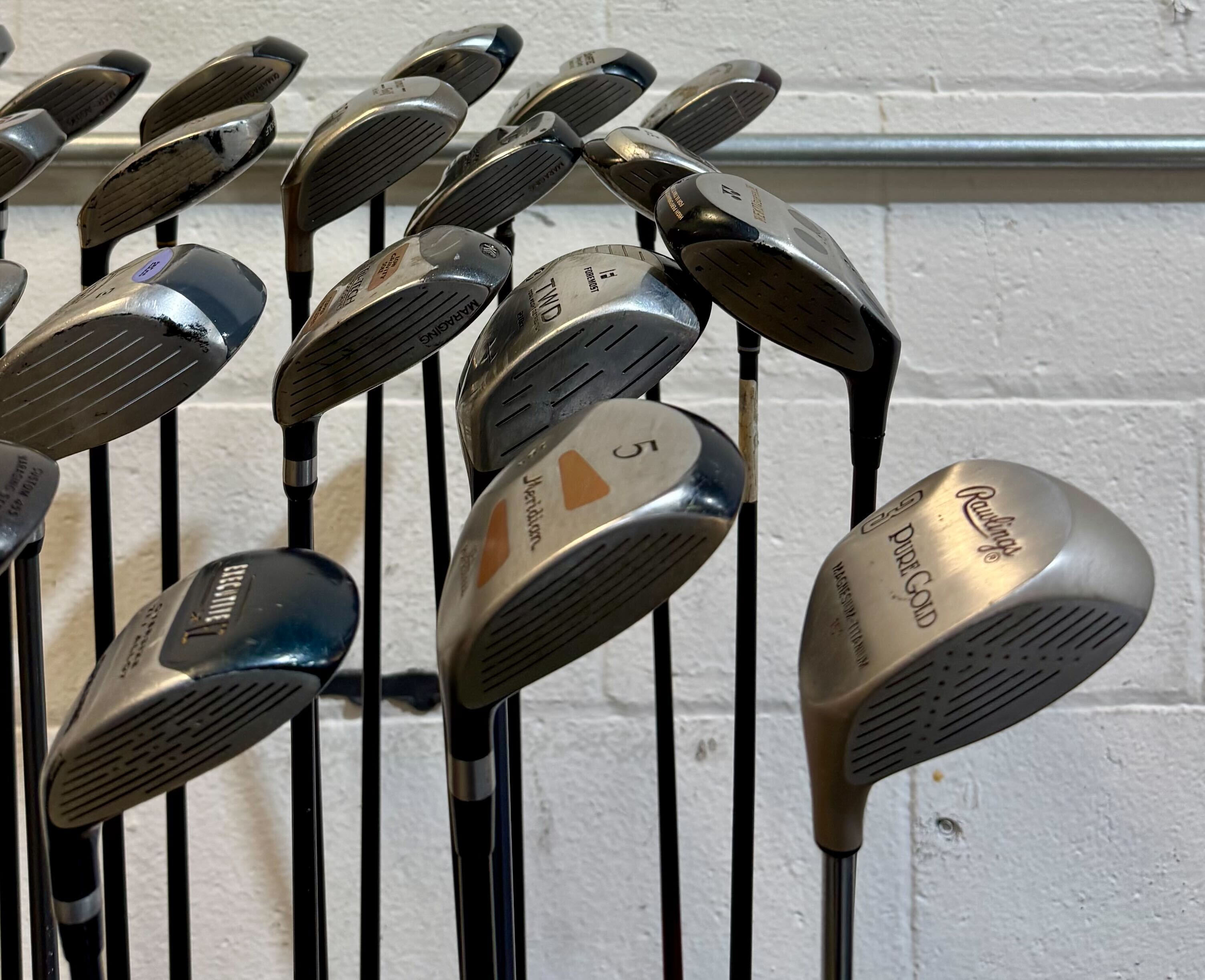 Wholesale Lot of 35 Golf Clubs - Assorted Fairway Woods - RH/LH - Mixed Flexes