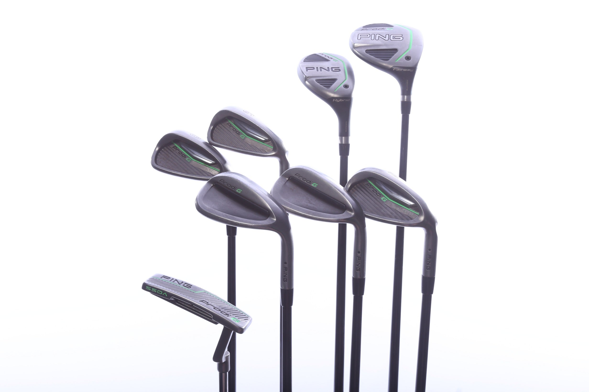 Used Ping Prodi G Kids Set - Right-Handed - FW, HY, 6i, 8i, PW, GW, SW, Putter - Junior Flex