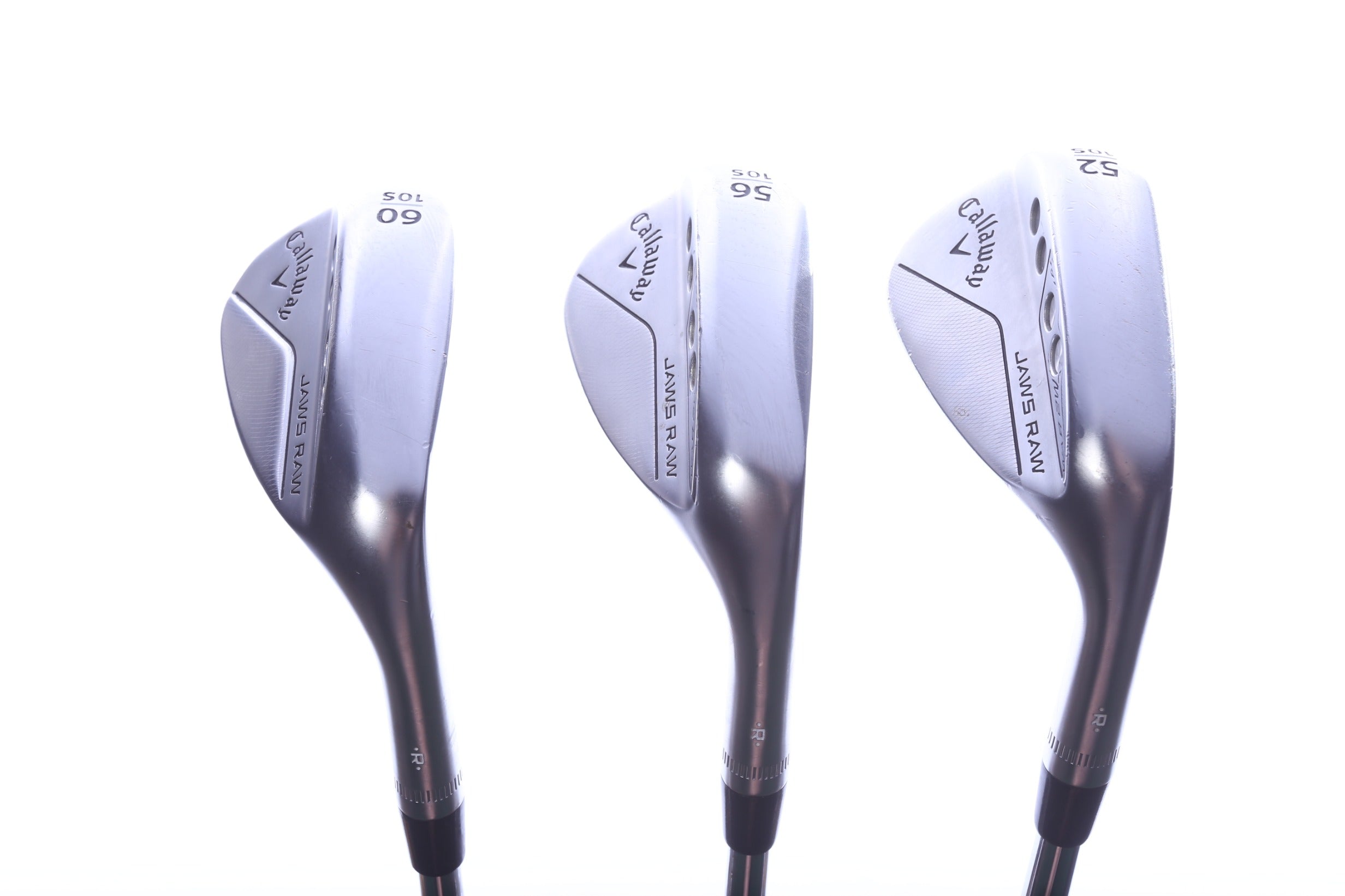 Used Callaway JAWS Forged Raw Wedge Set - Right-Handed - 52*, 56*, 60* - Wedge Flex