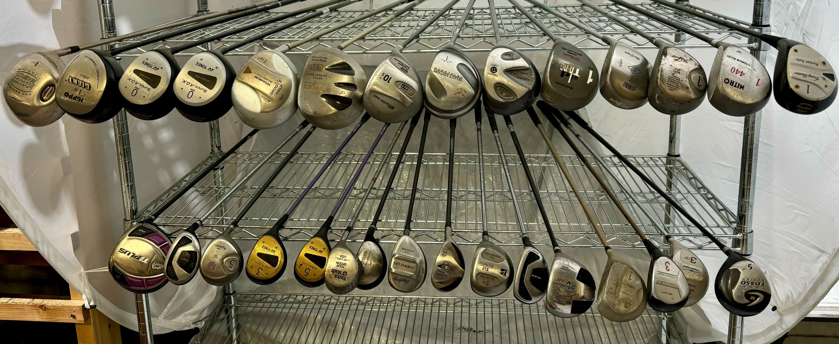 Wholesale Lot of 30 Golf Clubs - Assorted Hybrids, Woods, and Drivers-Next Round