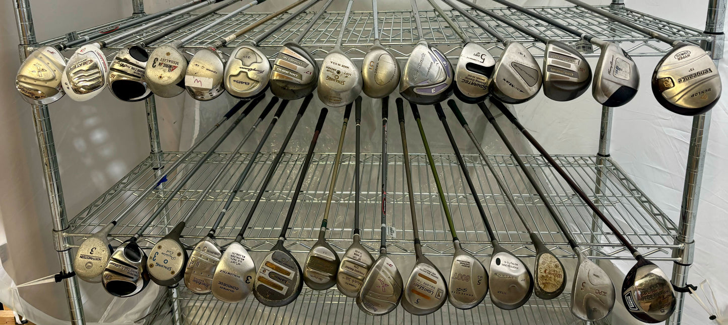 Wholesale Lot of 30 Golf Clubs - Assorted Fairway Woods-Next Round