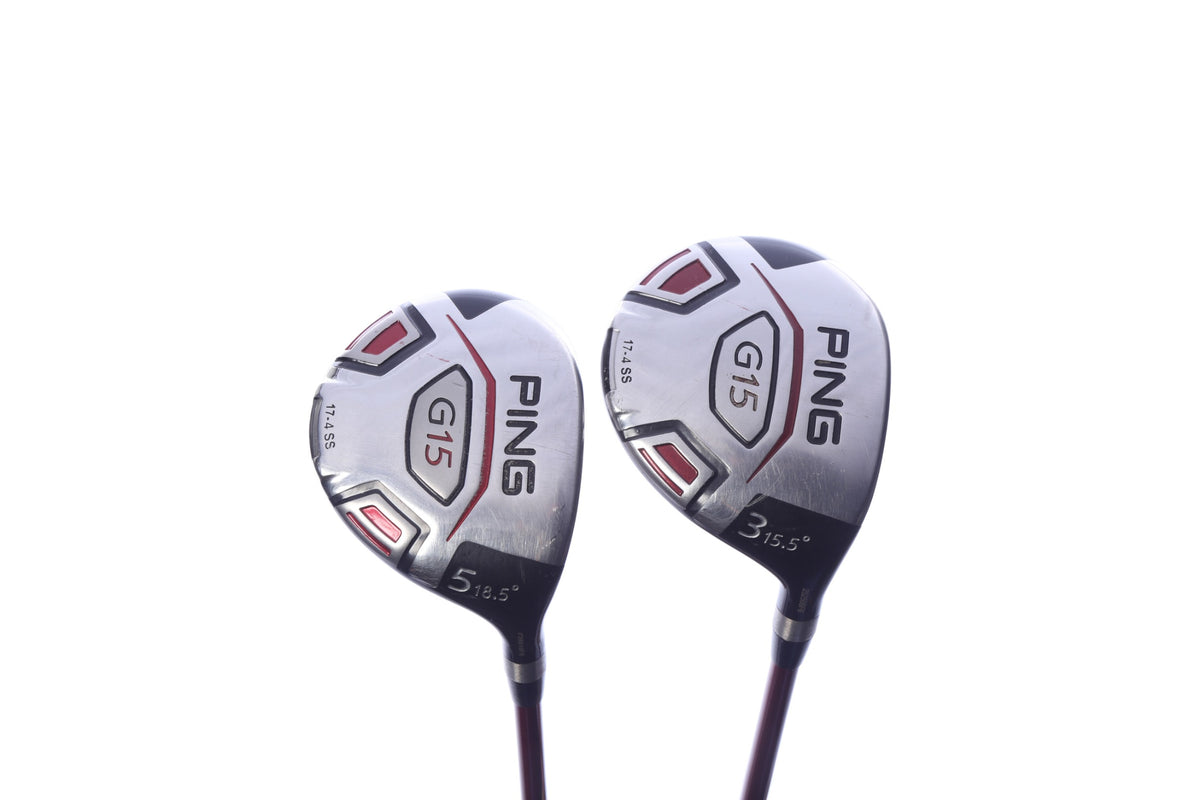 Used Ping G15 Wood Set - Right-Handed - 3W, 5W - Soft Regular Flex-Next Round