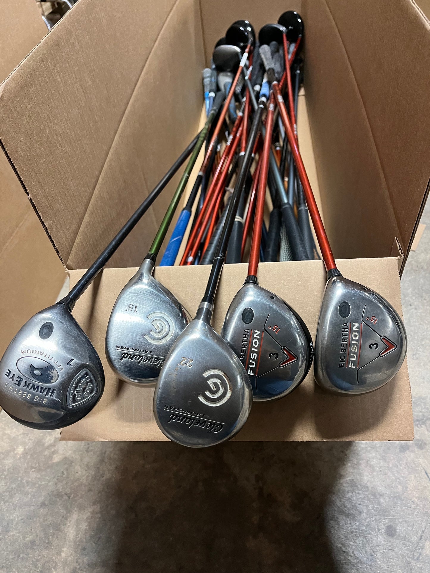 Wholesale Lot of 30 Cleveland, Callaway BB Fusion, Hawk Eye Woods-Next Round