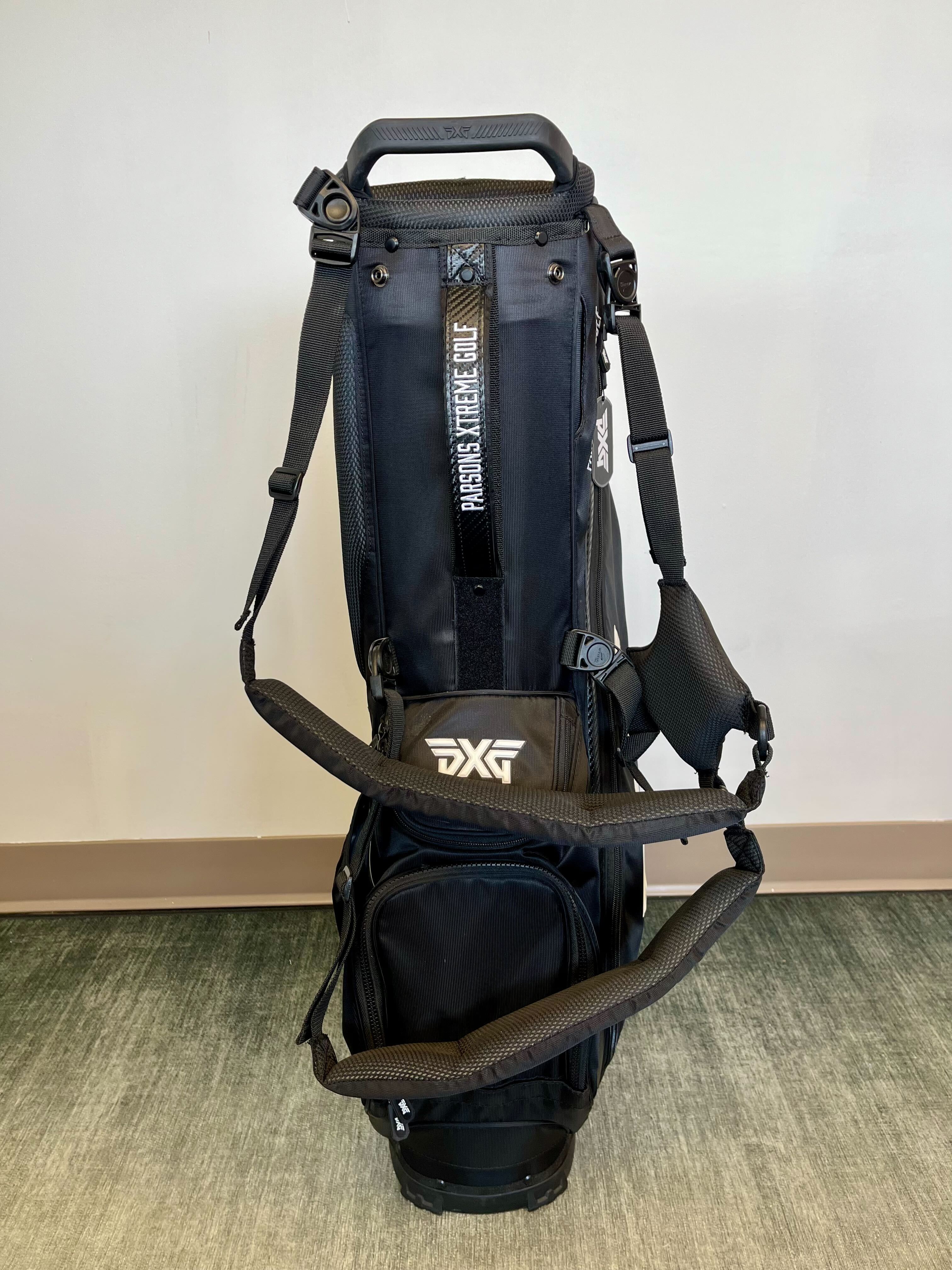 NEW PXG Carry/Stand Bag Black 4 Dividers/5 pockets with Strap and Rain Cover-Next Round