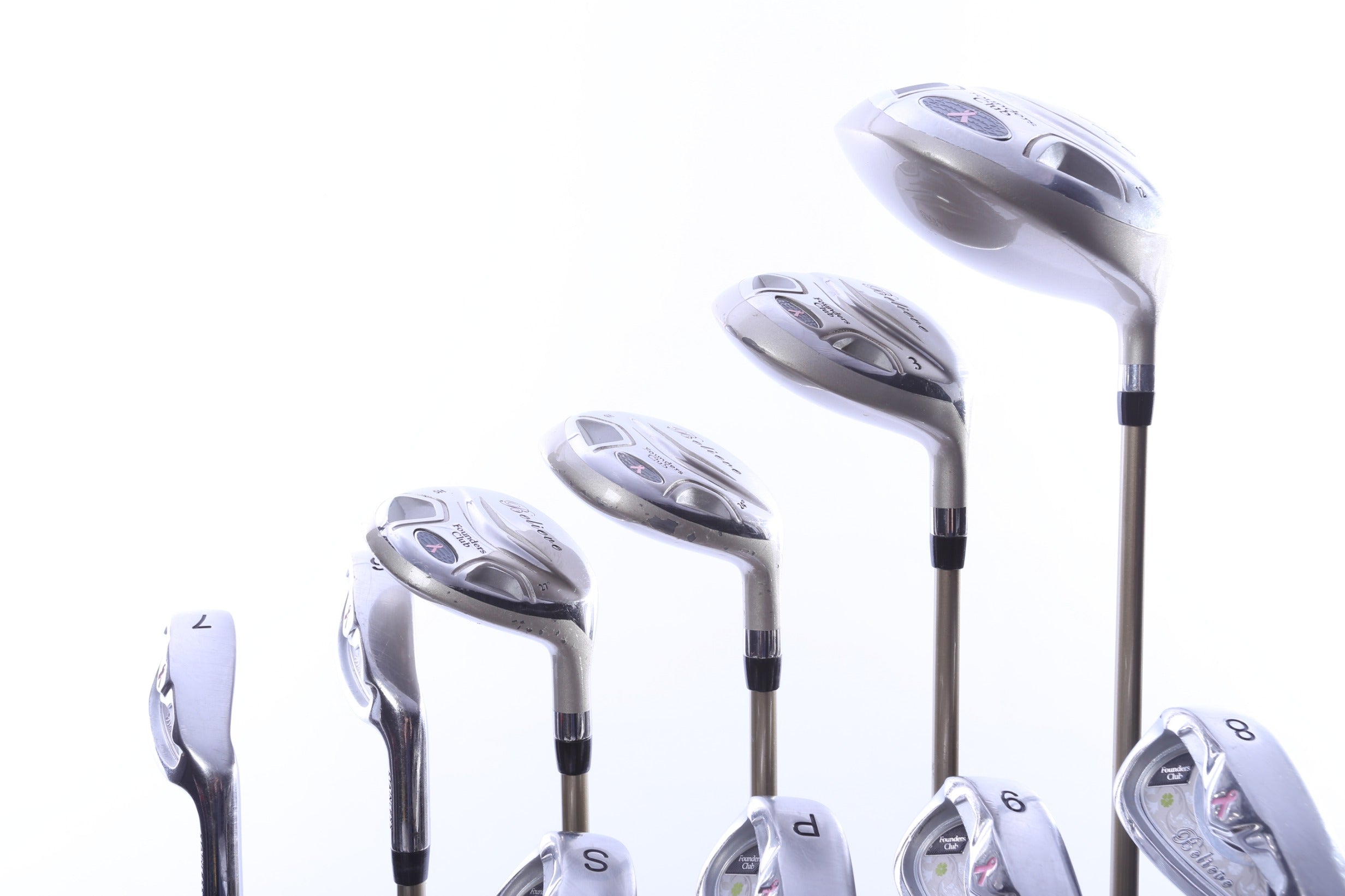 Used Founders Club Believe Complete Set - Right-Handed - Dr, 3W, 4H, 5H, 6-PW, SW, Putter - Ladies Flex-Next Round