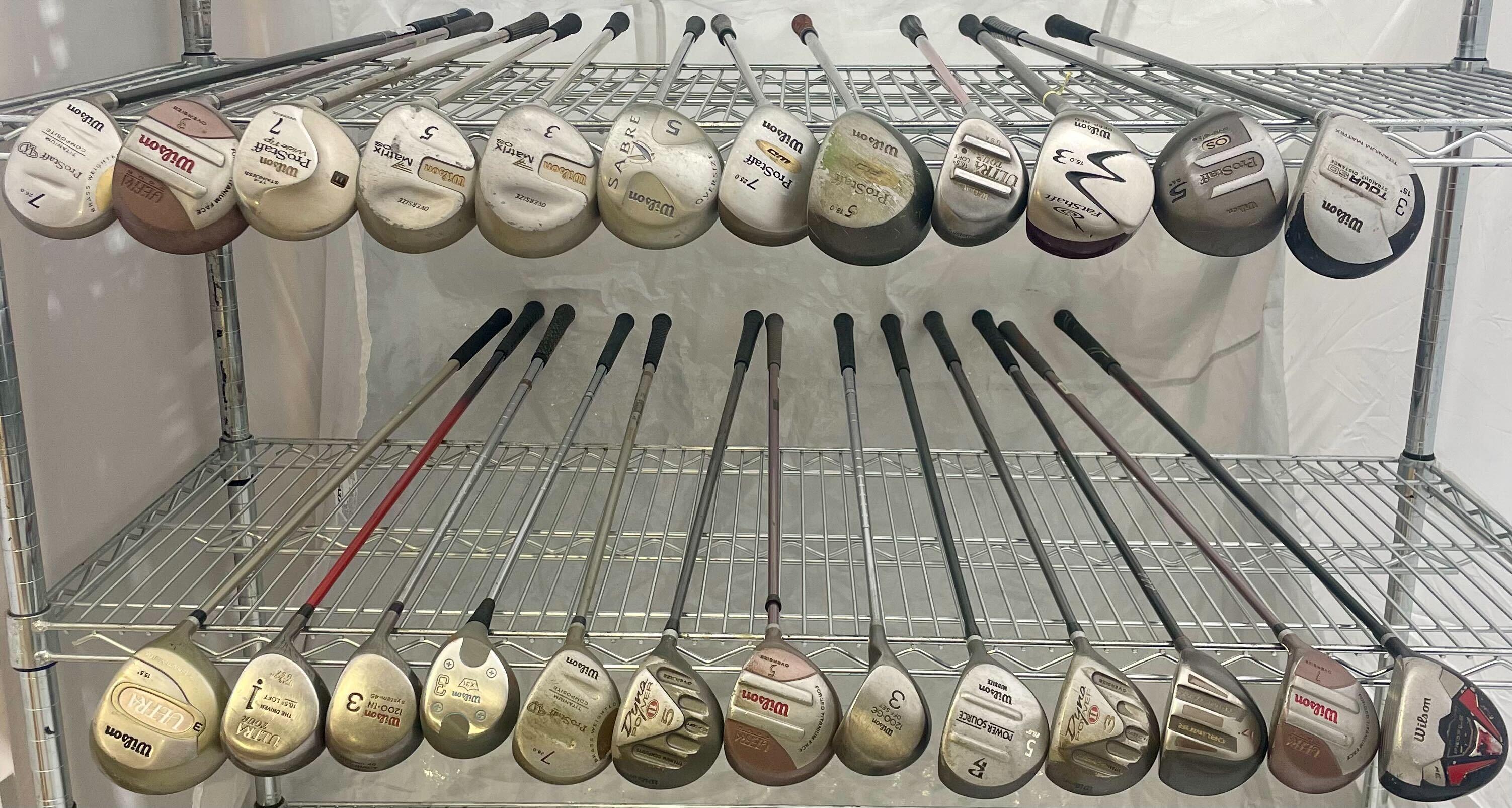 Wholesale Lot of 25 Golf Clubs - Wilson Fairway Woods-Next Round