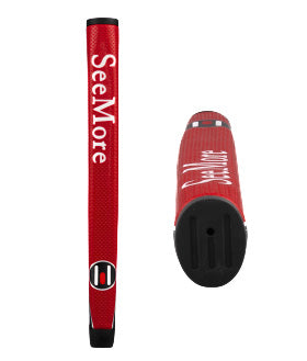 SeeMore Black/Red SM75 Mid-Size Putter Grip-Next Round