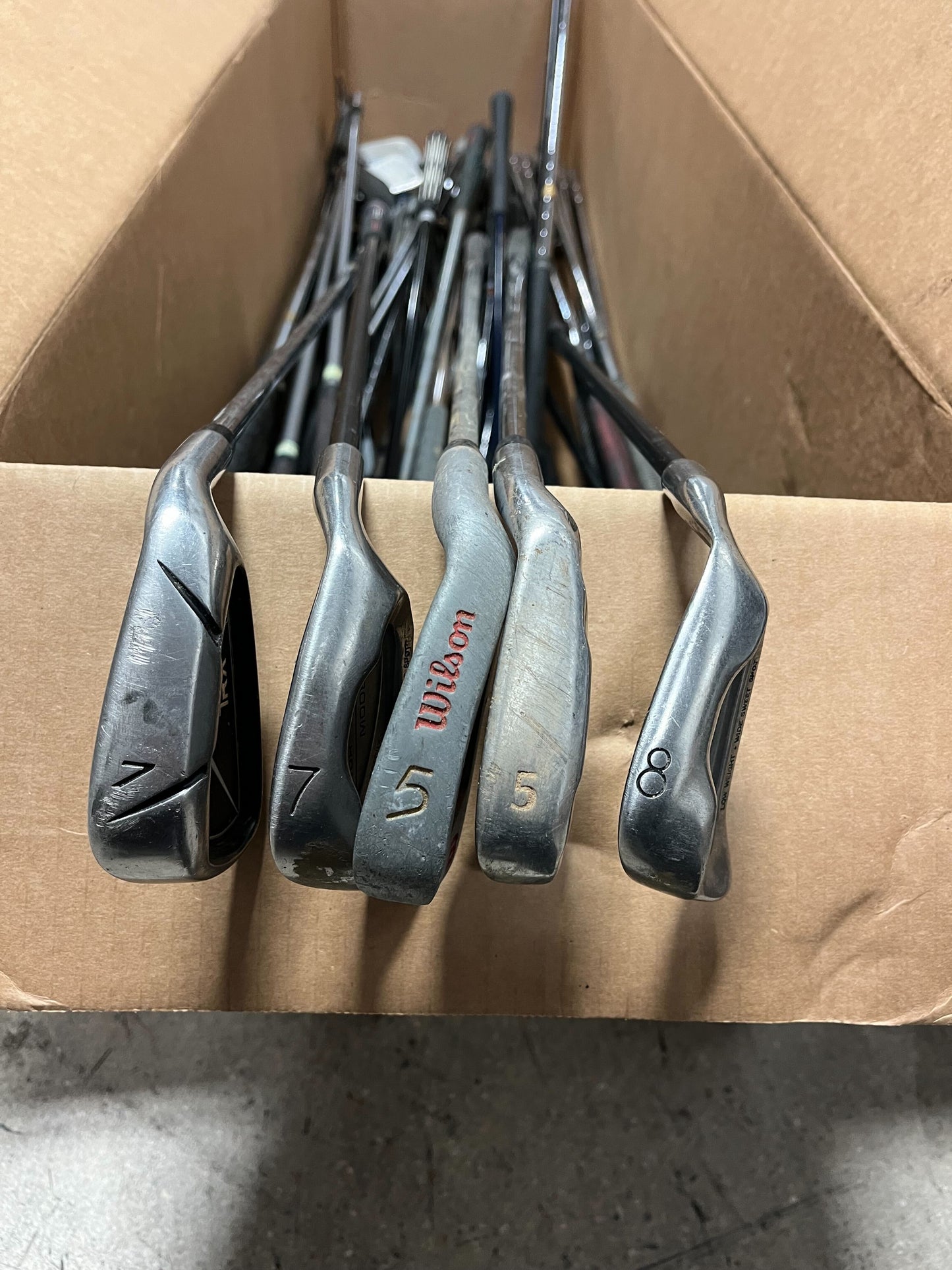 Wholesale Lot of 50 Single Irons. Wilson, Lynx, Square Two-Next Round