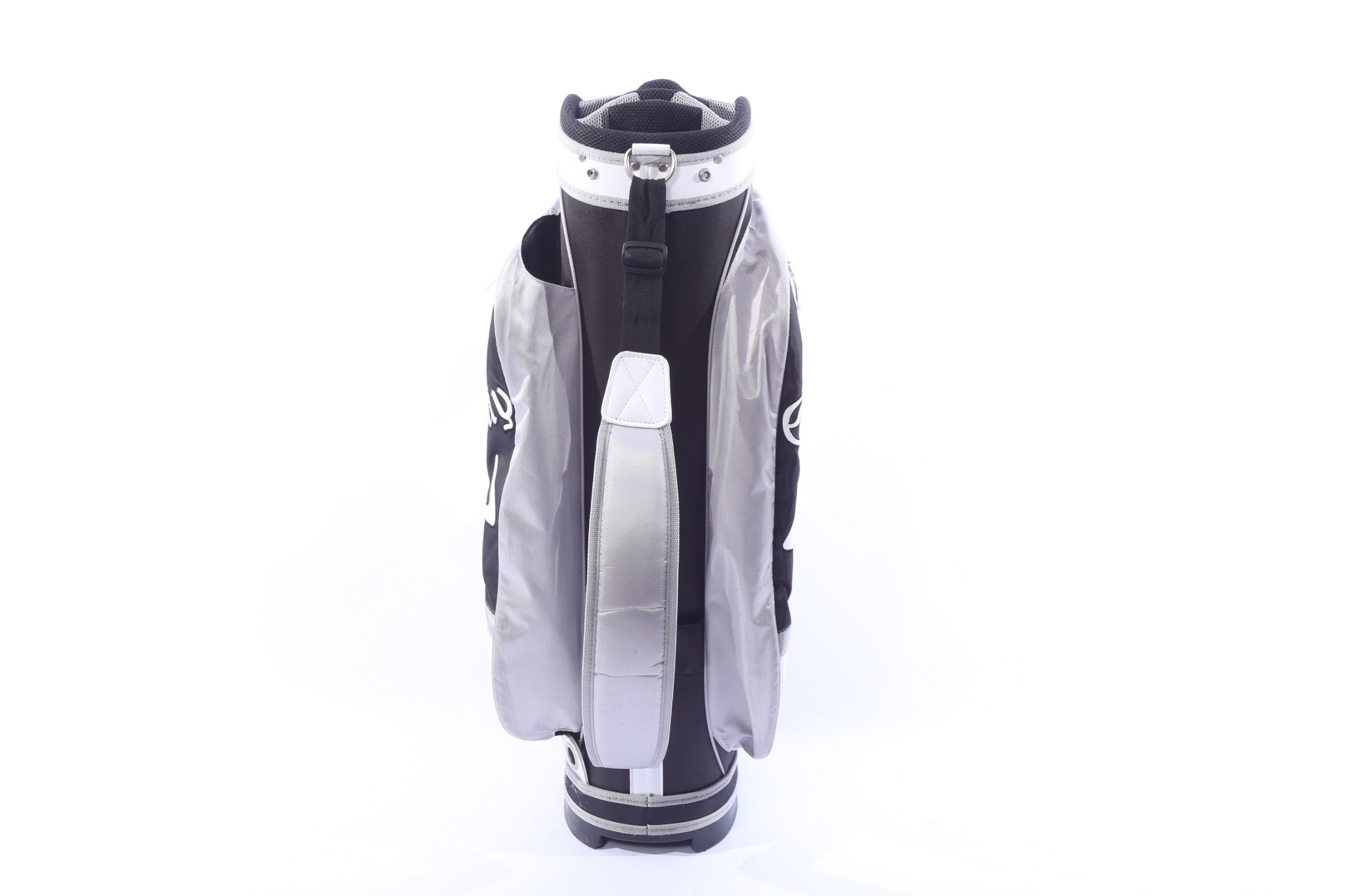 Used Callaway Solaire Black/White Cart Bag - 8-Way - 7 Pockets - Rain Cover Included