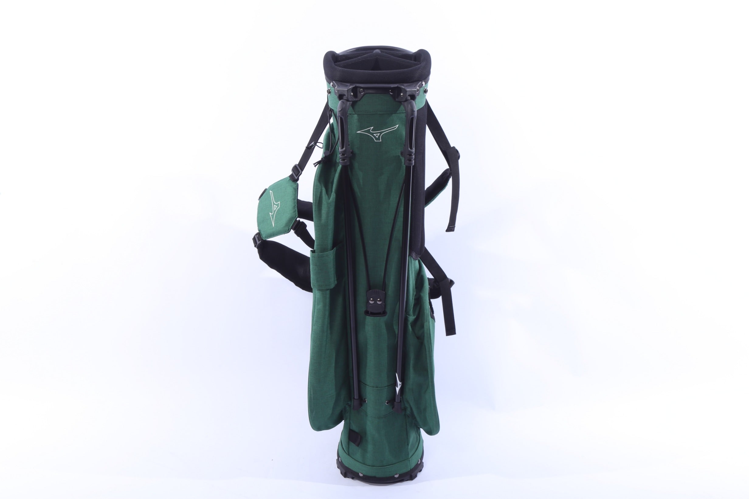 Used Mizuno 2025 BR-D3 Green Stand Bag - 4-Way - 5 Pockets - Rain Cover Included