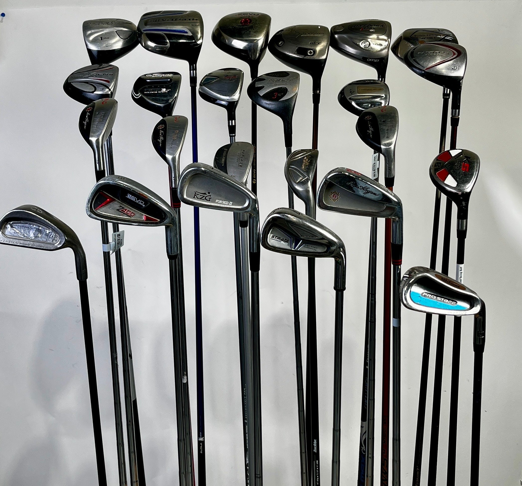 Wholesale Lot of 24 Assorted Drivers, Fairway Woods, Hybrids, and Single Irons.-Next Round
